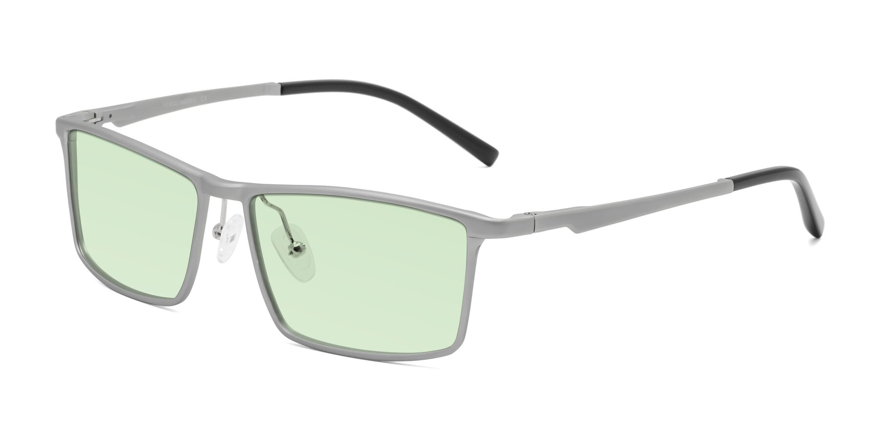 Angle of CX6330 in Silver with Light Green Tinted Lenses