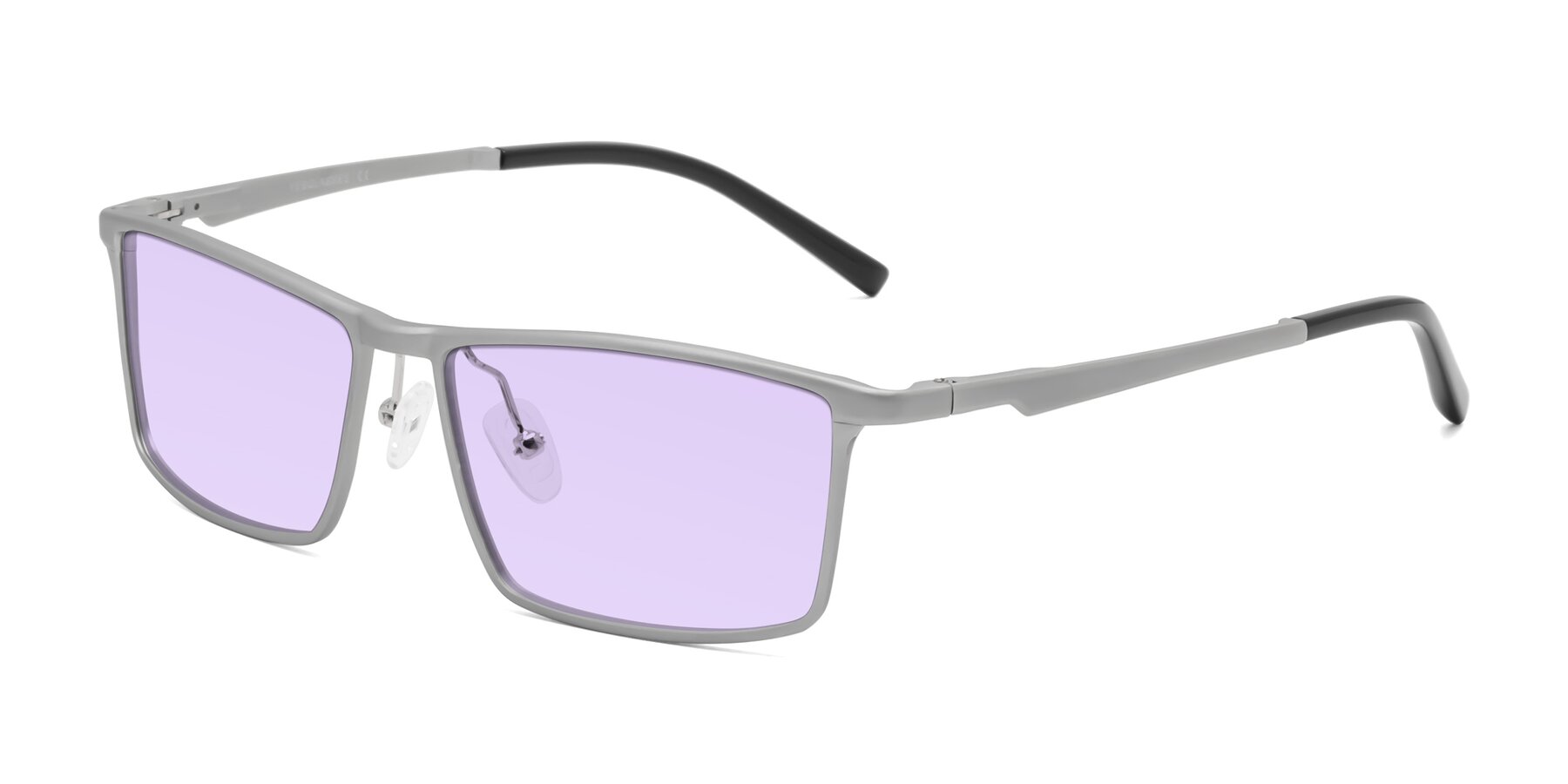 Angle of CX6330 in Silver with Light Purple Tinted Lenses