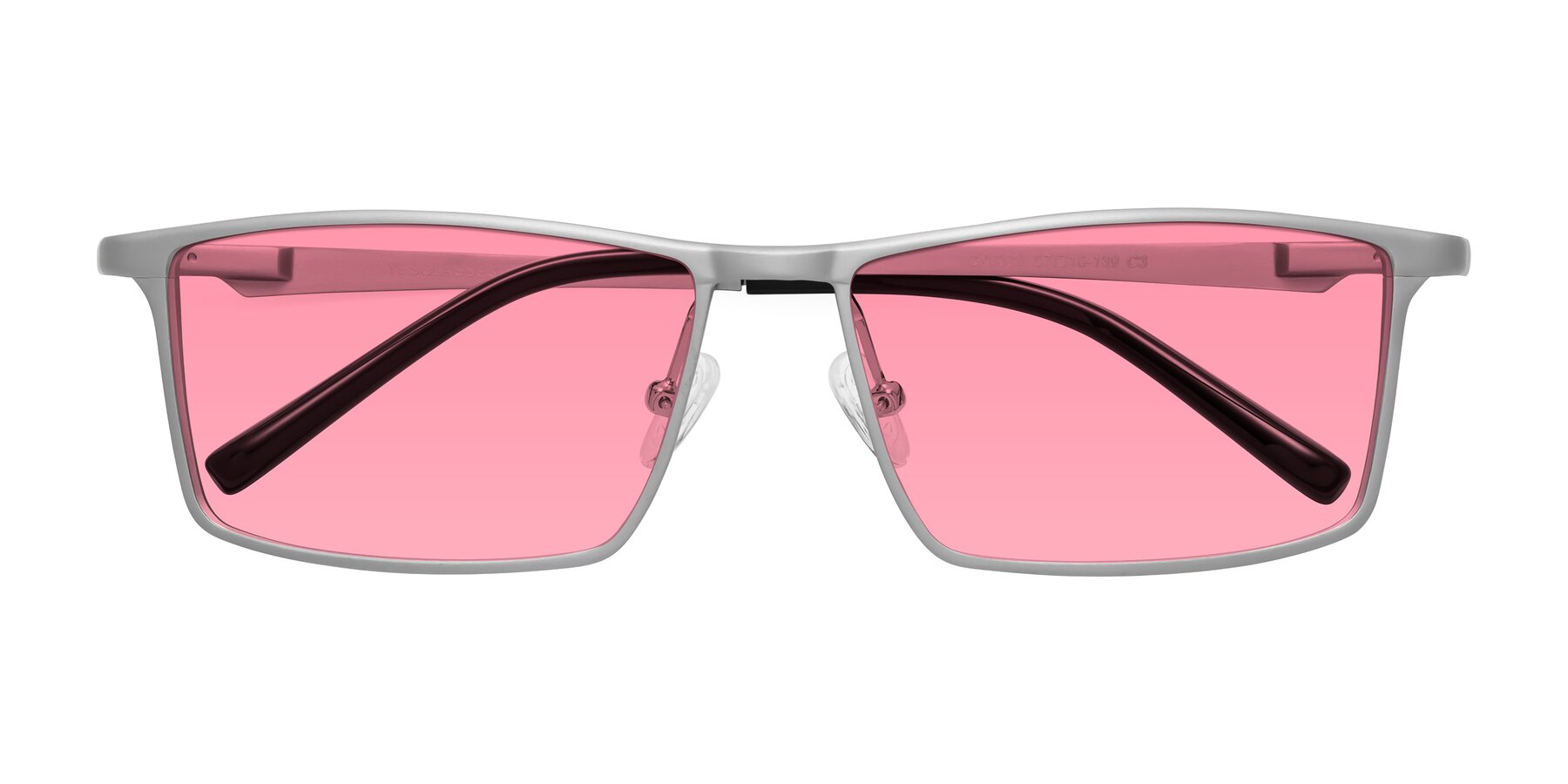 Folded Front of CX6330 in Silver with Pink Tinted Lenses