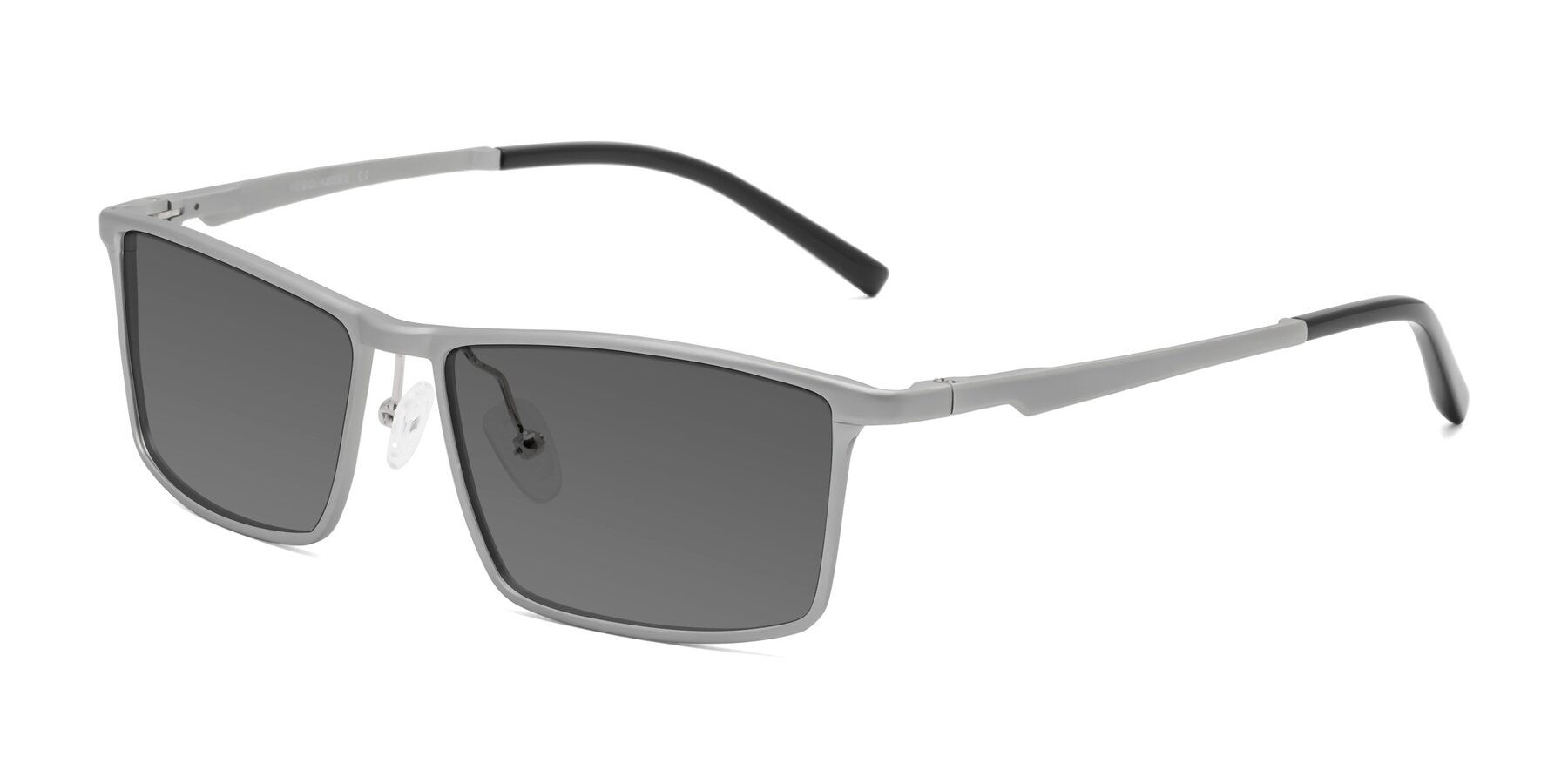 Angle of CX6330 in Silver with Medium Gray Tinted Lenses