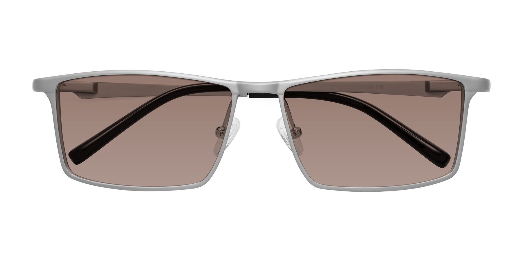 Folded Front of CX6330 in Silver with Medium Brown Tinted Lenses