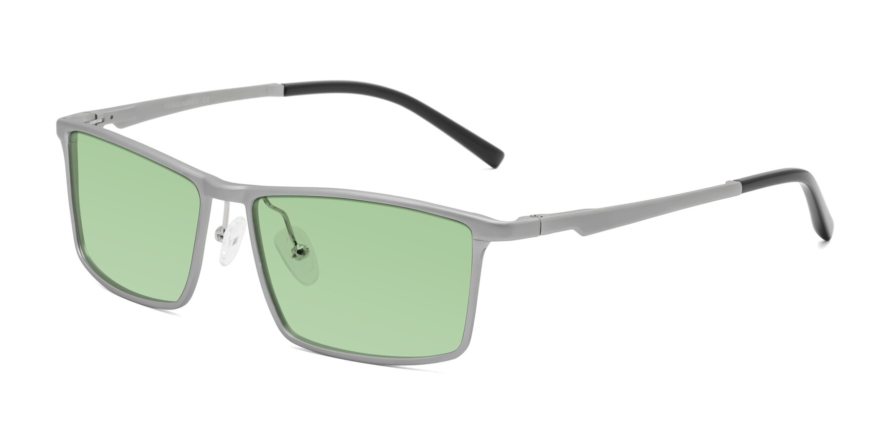 Angle of CX6330 in Silver with Medium Green Tinted Lenses