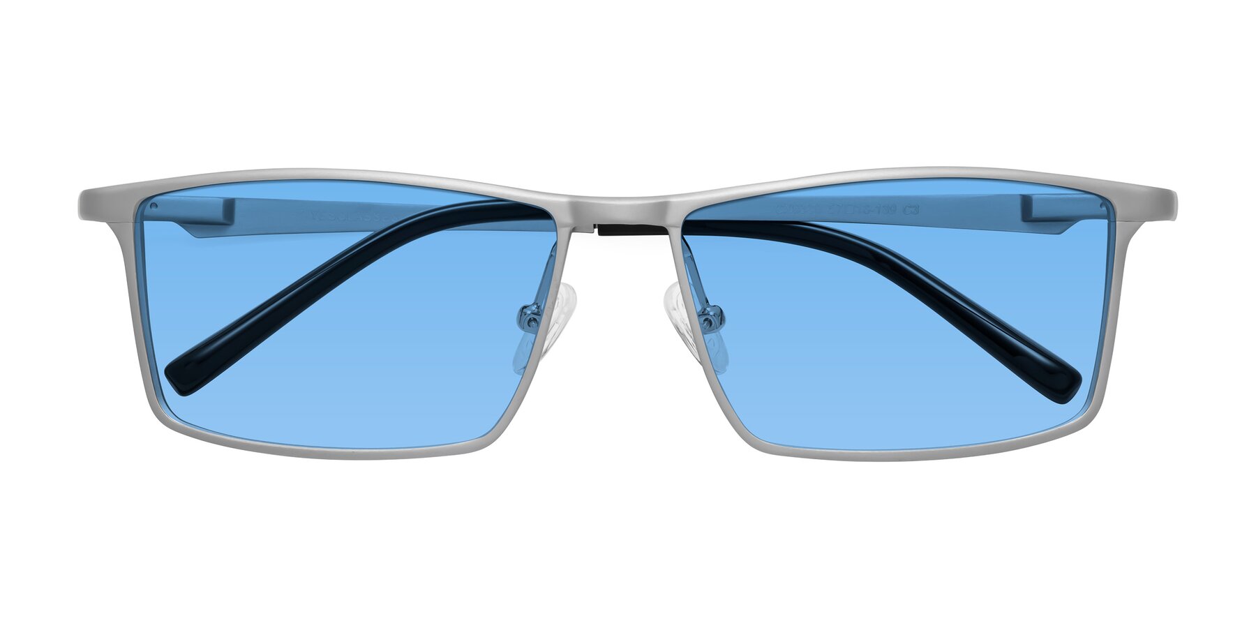 Folded Front of CX6330 in Silver with Medium Blue Tinted Lenses