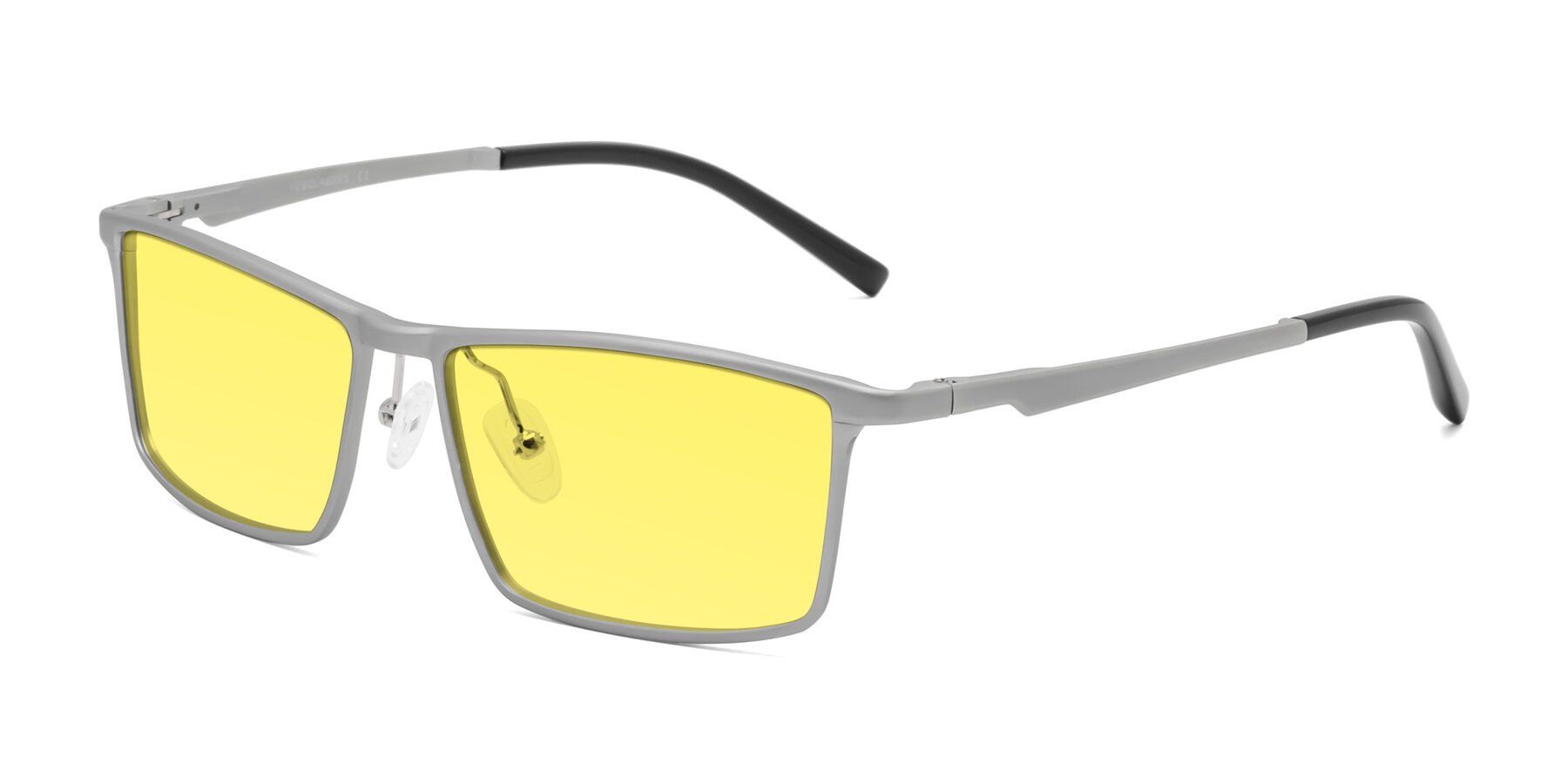 Angle of CX6330 in Silver with Medium Yellow Tinted Lenses