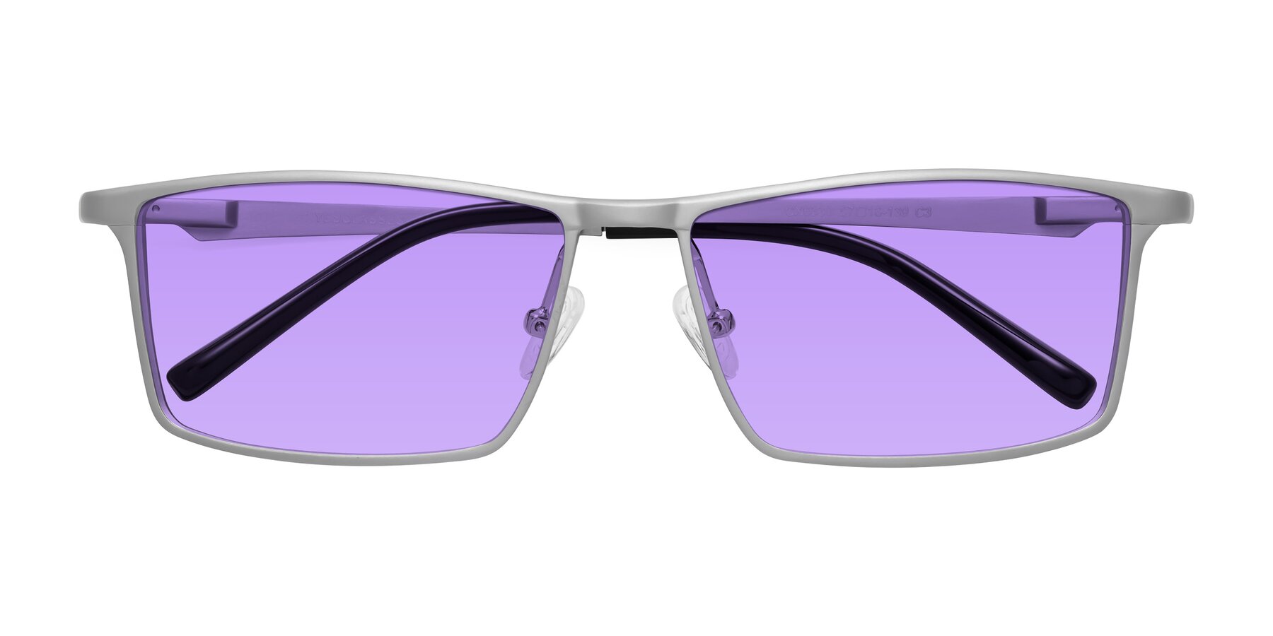 Folded Front of CX6330 in Silver with Medium Purple Tinted Lenses