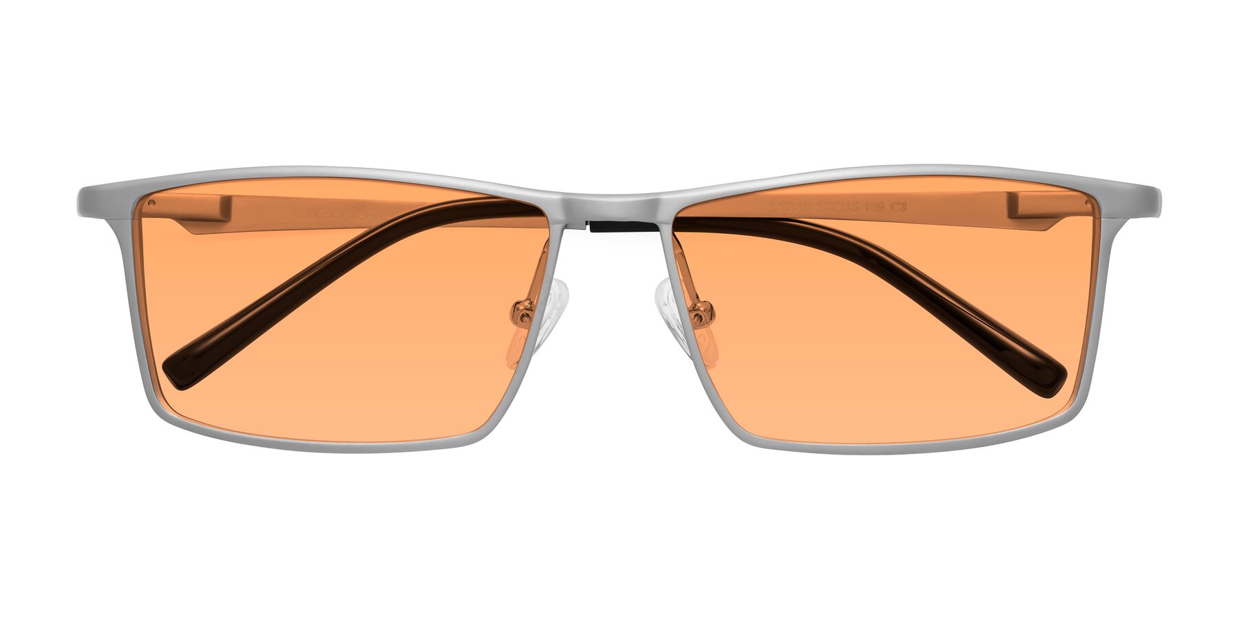 Folded Front of CX6330 in Silver with Medium Orange Tinted Lenses