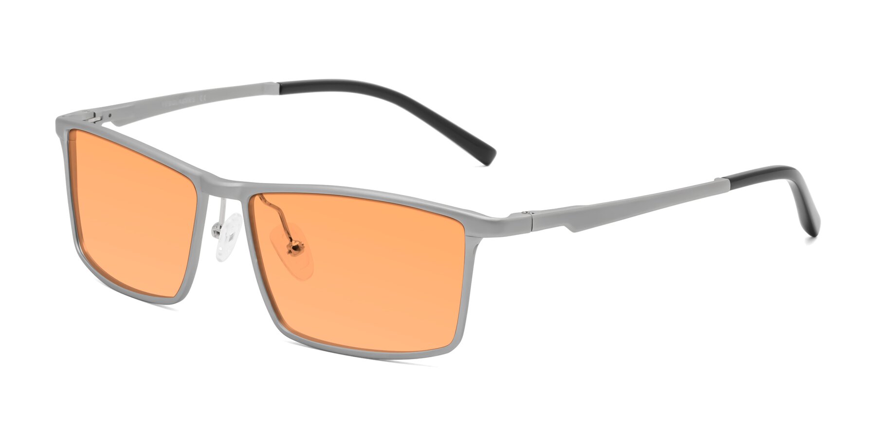 Angle of CX6330 in Silver with Medium Orange Tinted Lenses