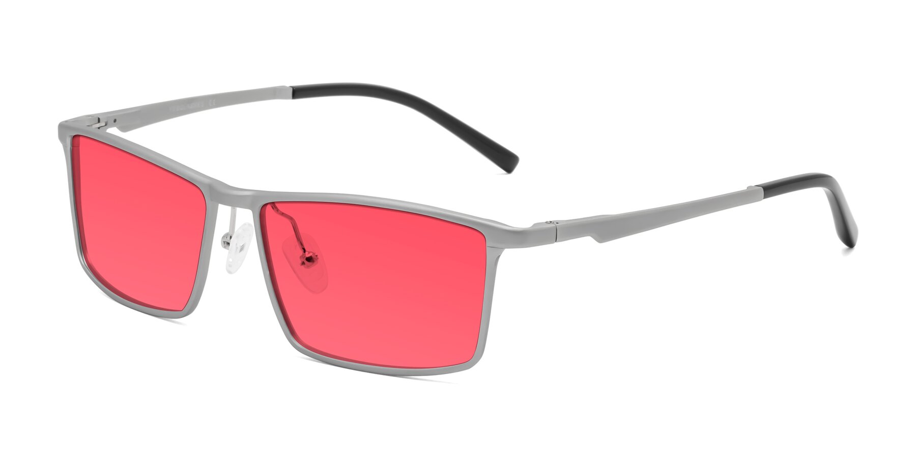 Angle of CX6330 in Silver with Red Tinted Lenses