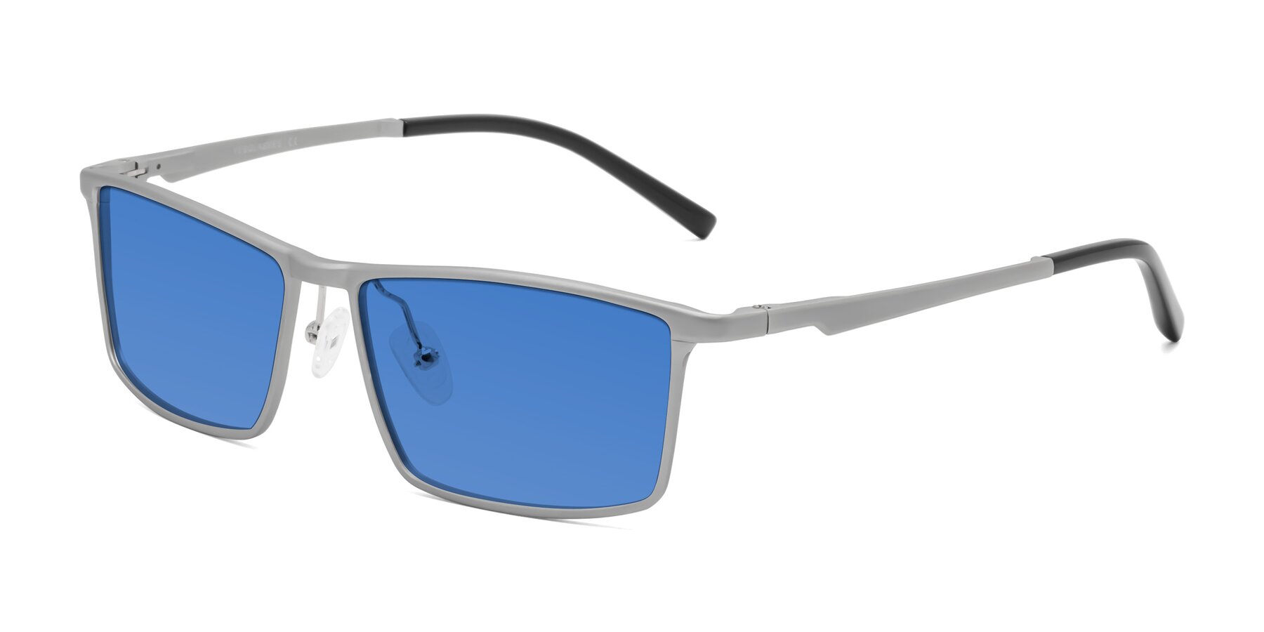 Angle of CX6330 in Silver with Blue Tinted Lenses