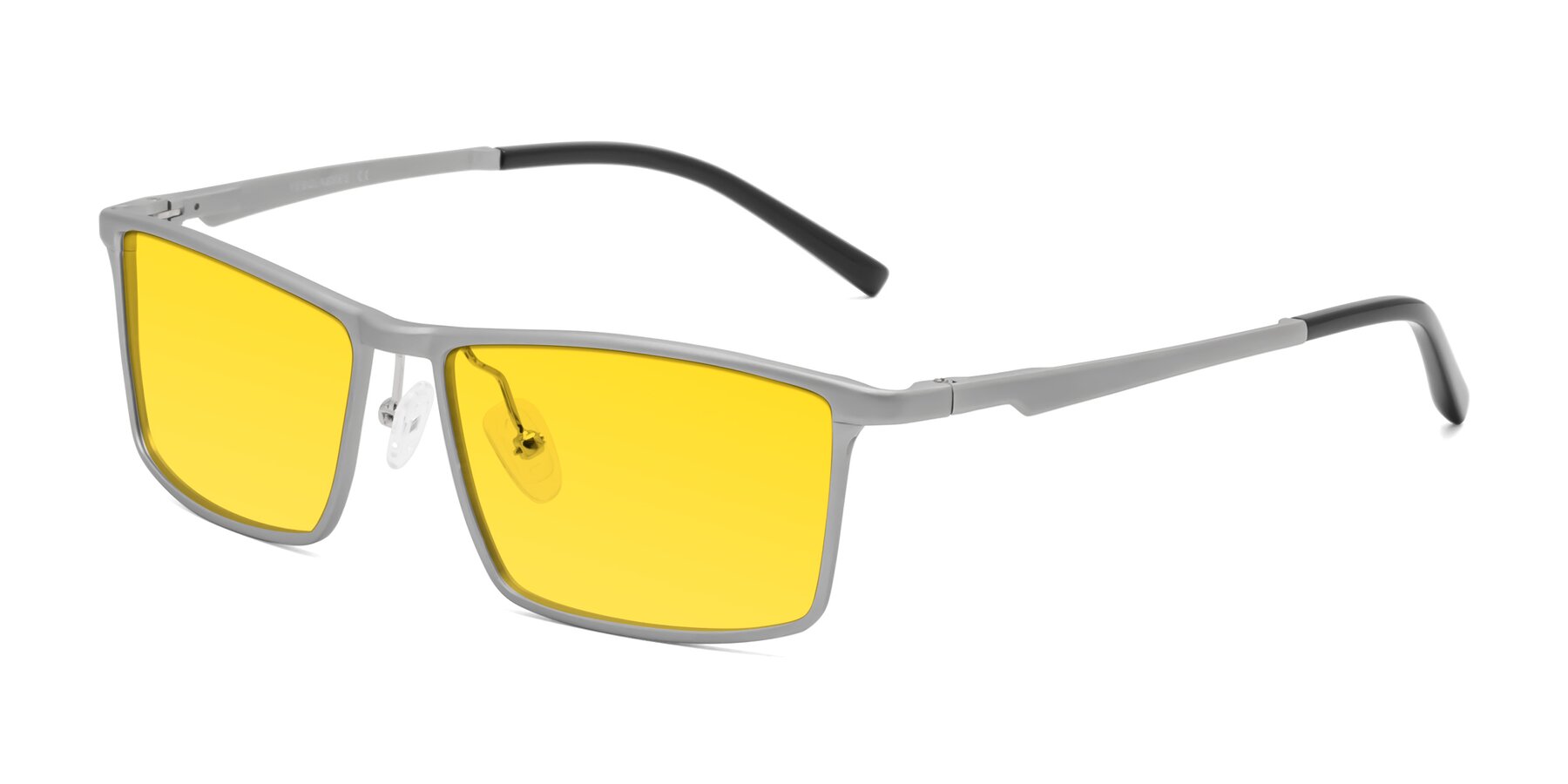 Angle of CX6330 in Silver with Yellow Tinted Lenses