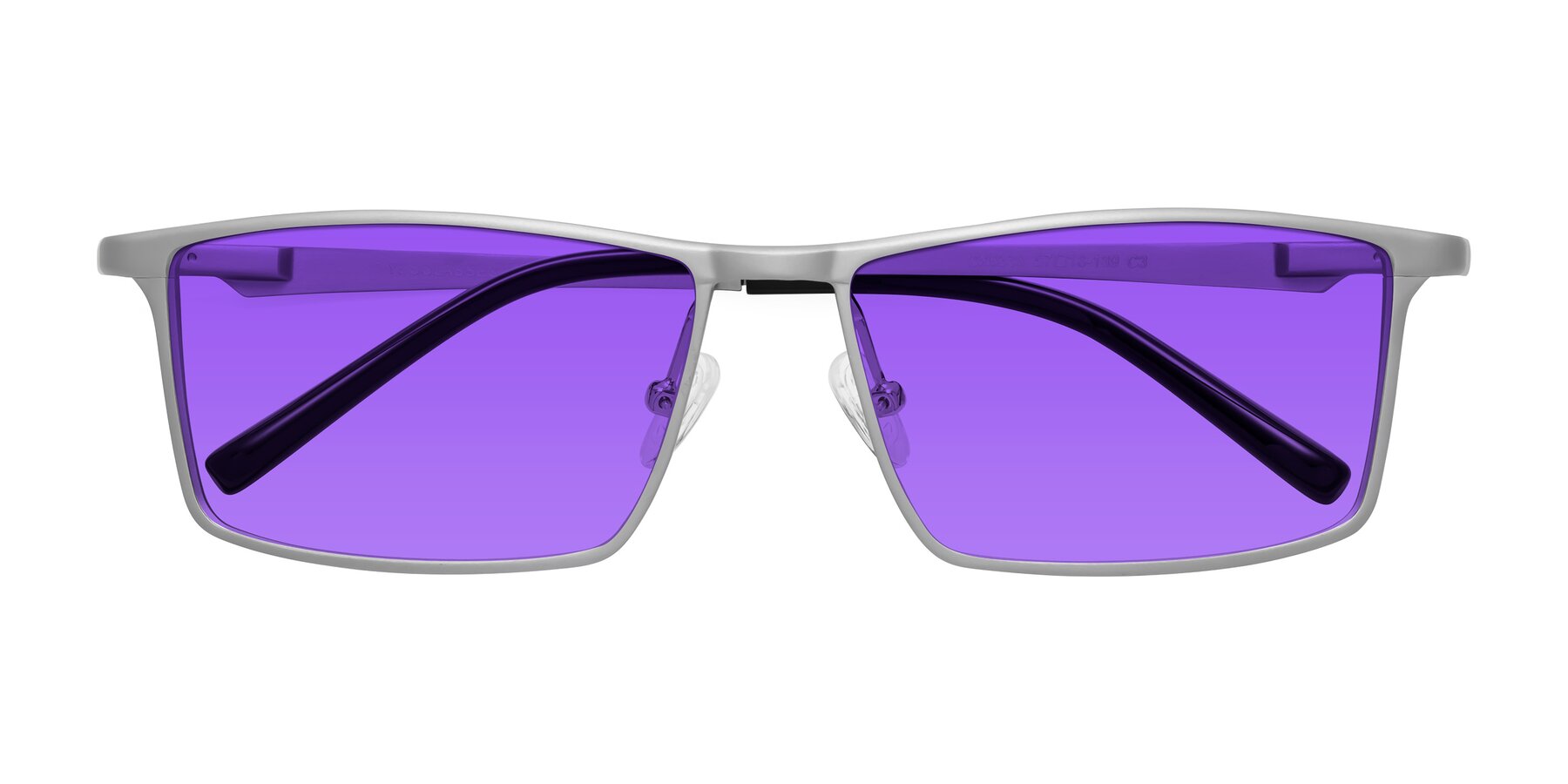 Folded Front of CX6330 in Silver with Purple Tinted Lenses
