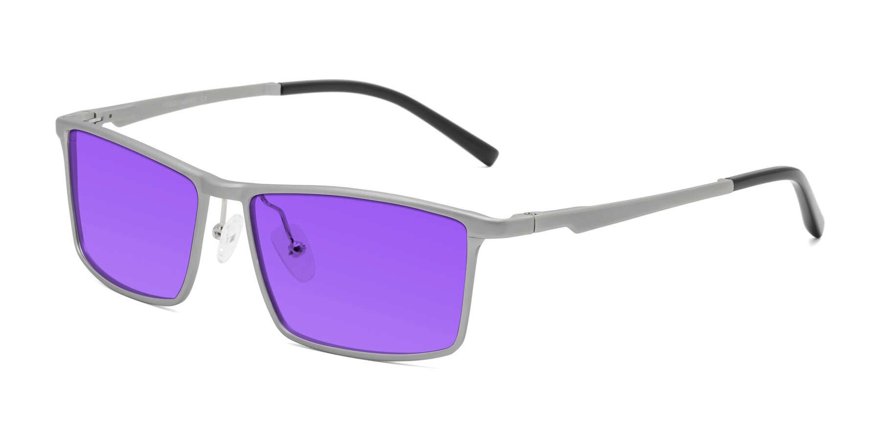 Angle of CX6330 in Silver with Purple Tinted Lenses