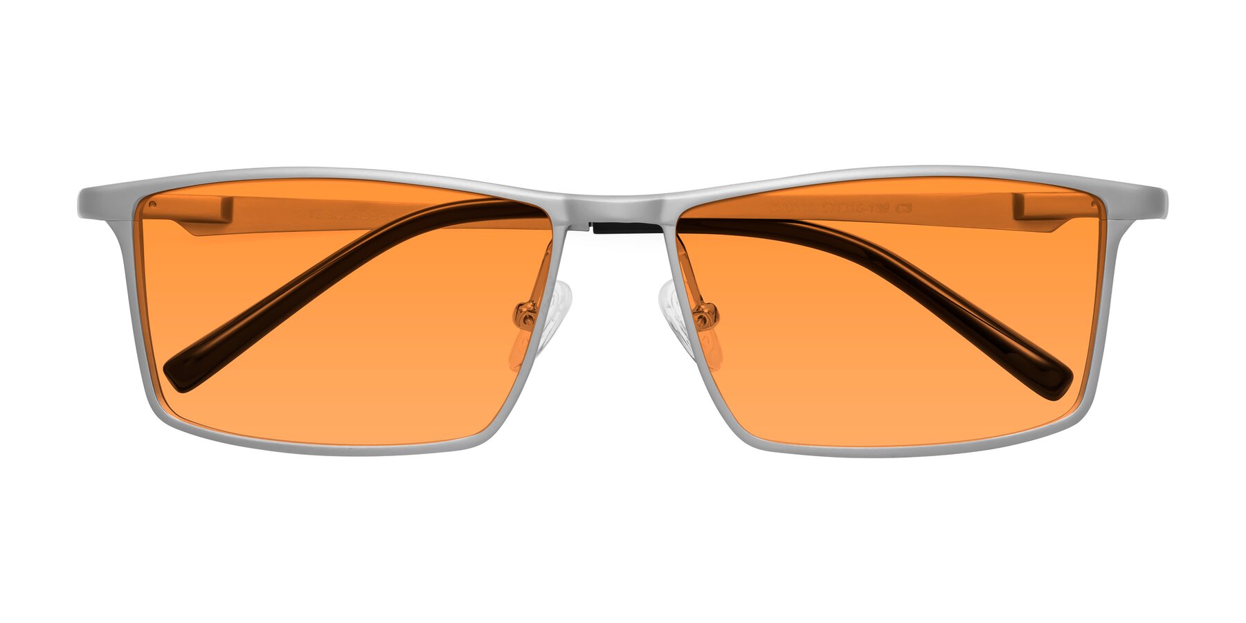 Folded Front of CX6330 in Silver with Orange Tinted Lenses