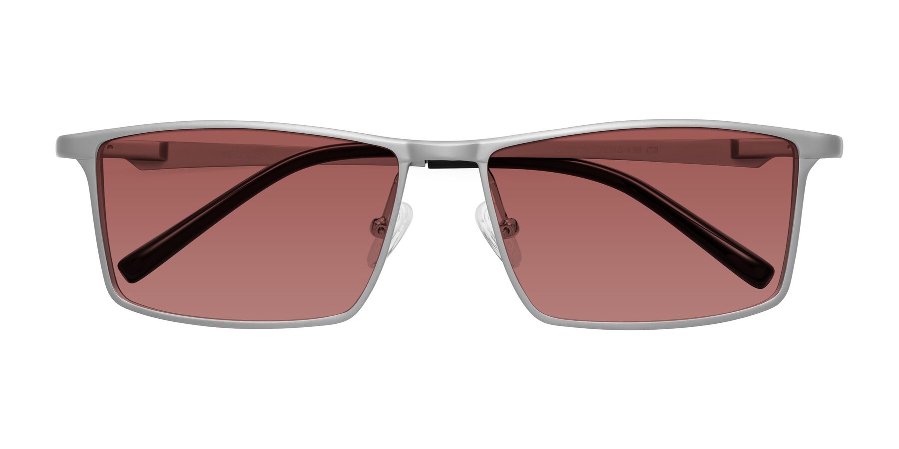 Folded Front of CX6330 in Silver with Garnet Tinted Lenses