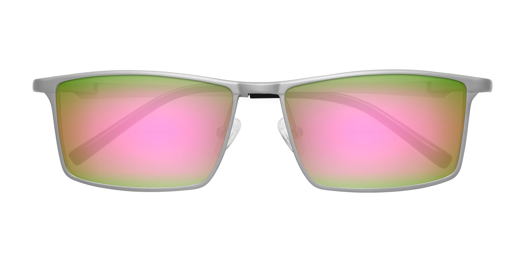 Folded Front of CX6330 in Silver with Pink Mirrored Lenses