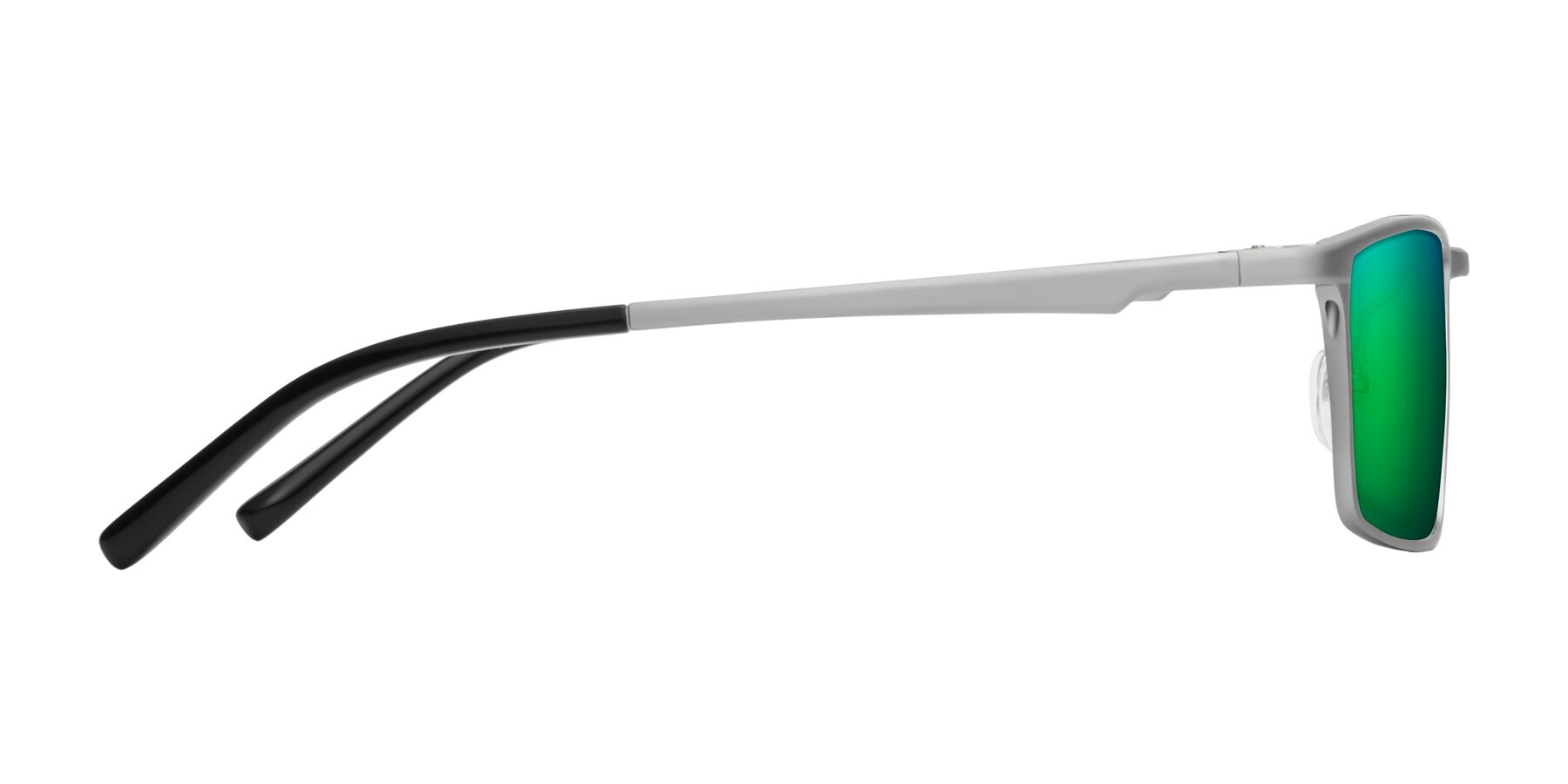 Side of CX6330 in Silver with Green Mirrored Lenses