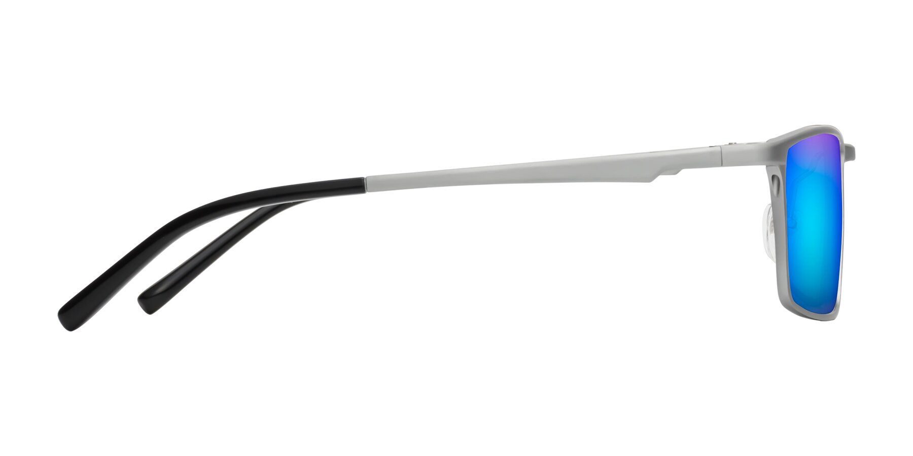 Side of CX6330 in Silver with Blue Mirrored Lenses
