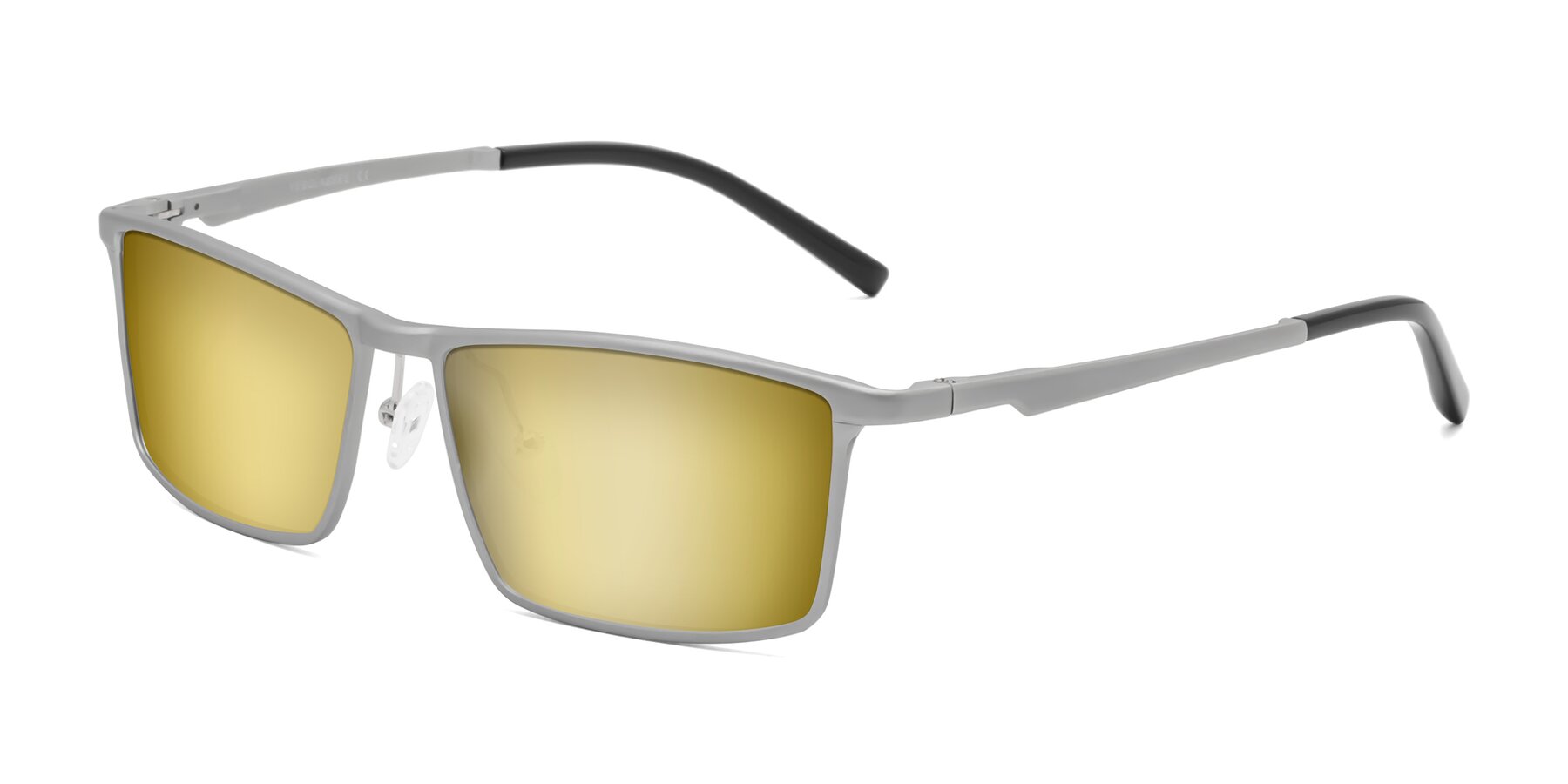 Angle of CX6330 in Silver with Gold Mirrored Lenses