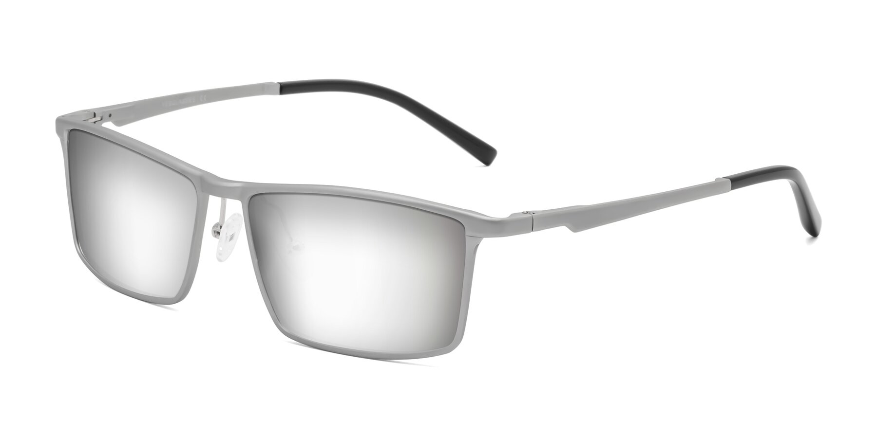 Angle of CX6330 in Silver with Silver Mirrored Lenses