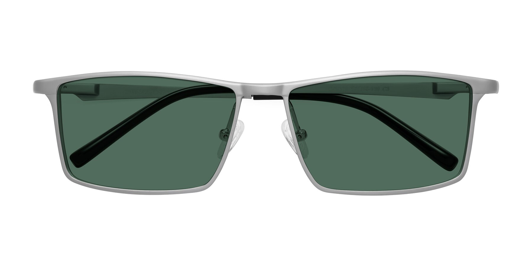 Folded Front of CX6330 in Silver with Green Polarized Lenses