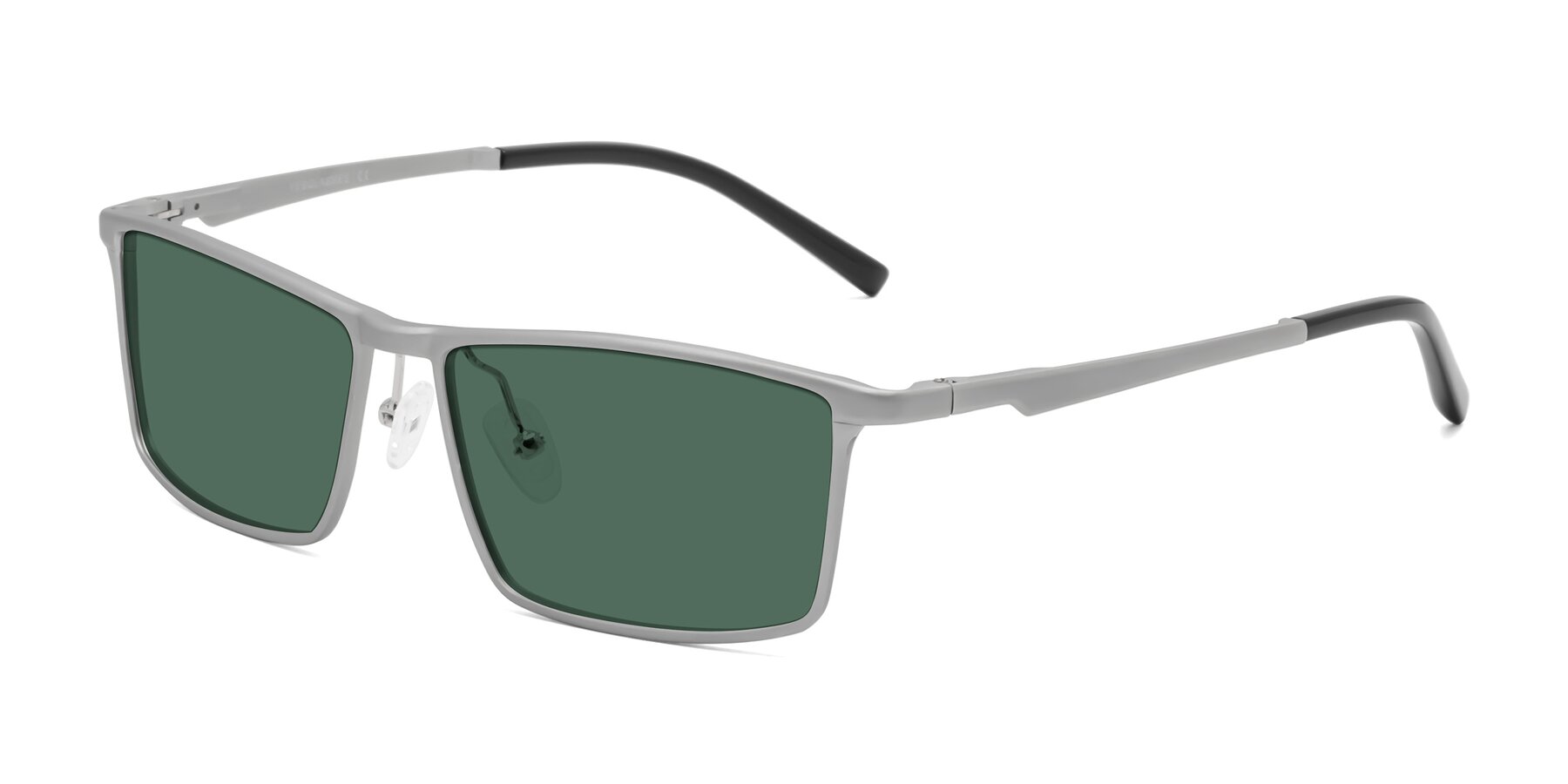 Angle of CX6330 in Silver with Green Polarized Lenses