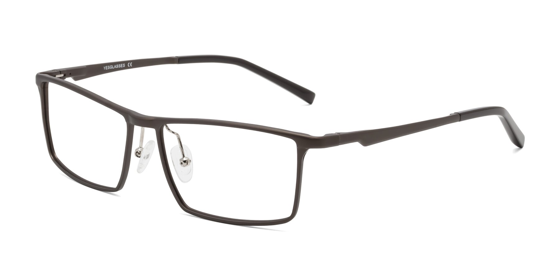 Angle of CX6330 in Coffee with Clear Eyeglass Lenses