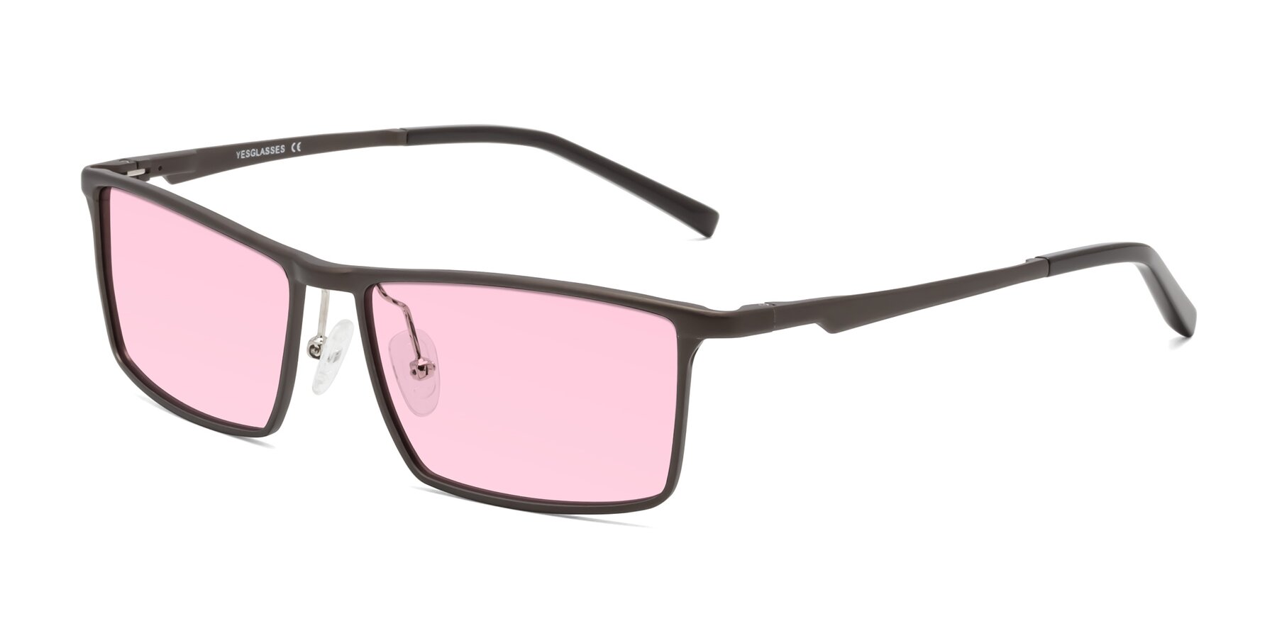 Angle of CX6330 in Coffee with Light Pink Tinted Lenses