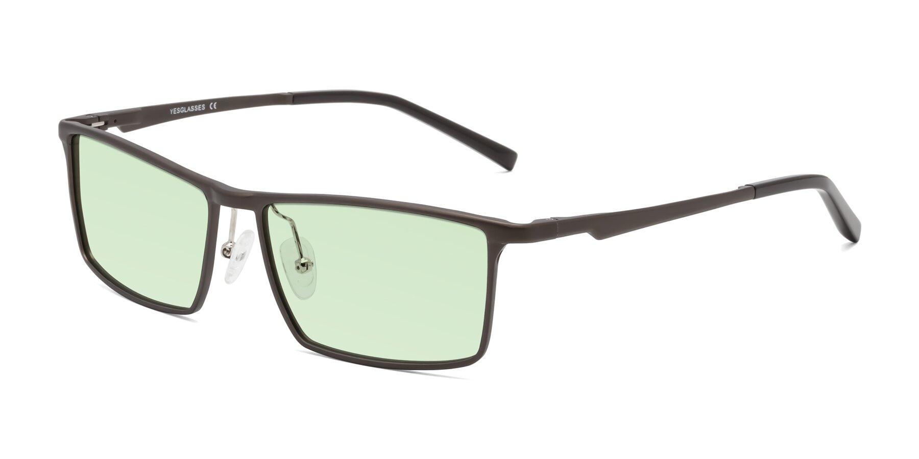 Angle of CX6330 in Coffee with Light Green Tinted Lenses