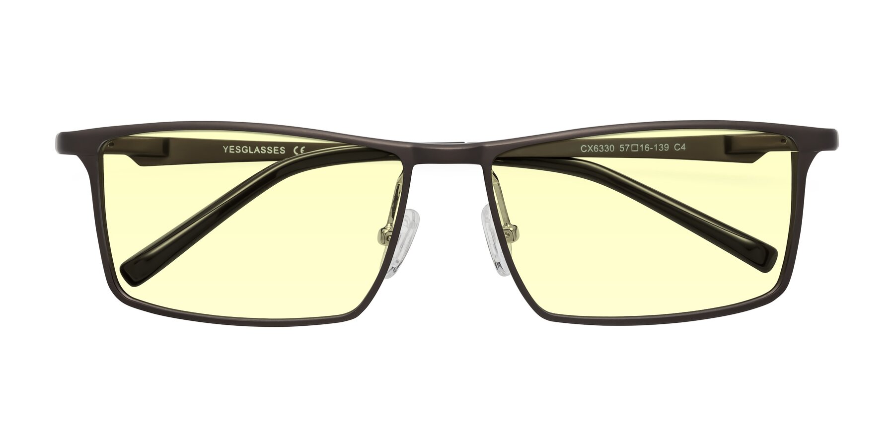 Folded Front of CX6330 in Coffee with Light Yellow Tinted Lenses