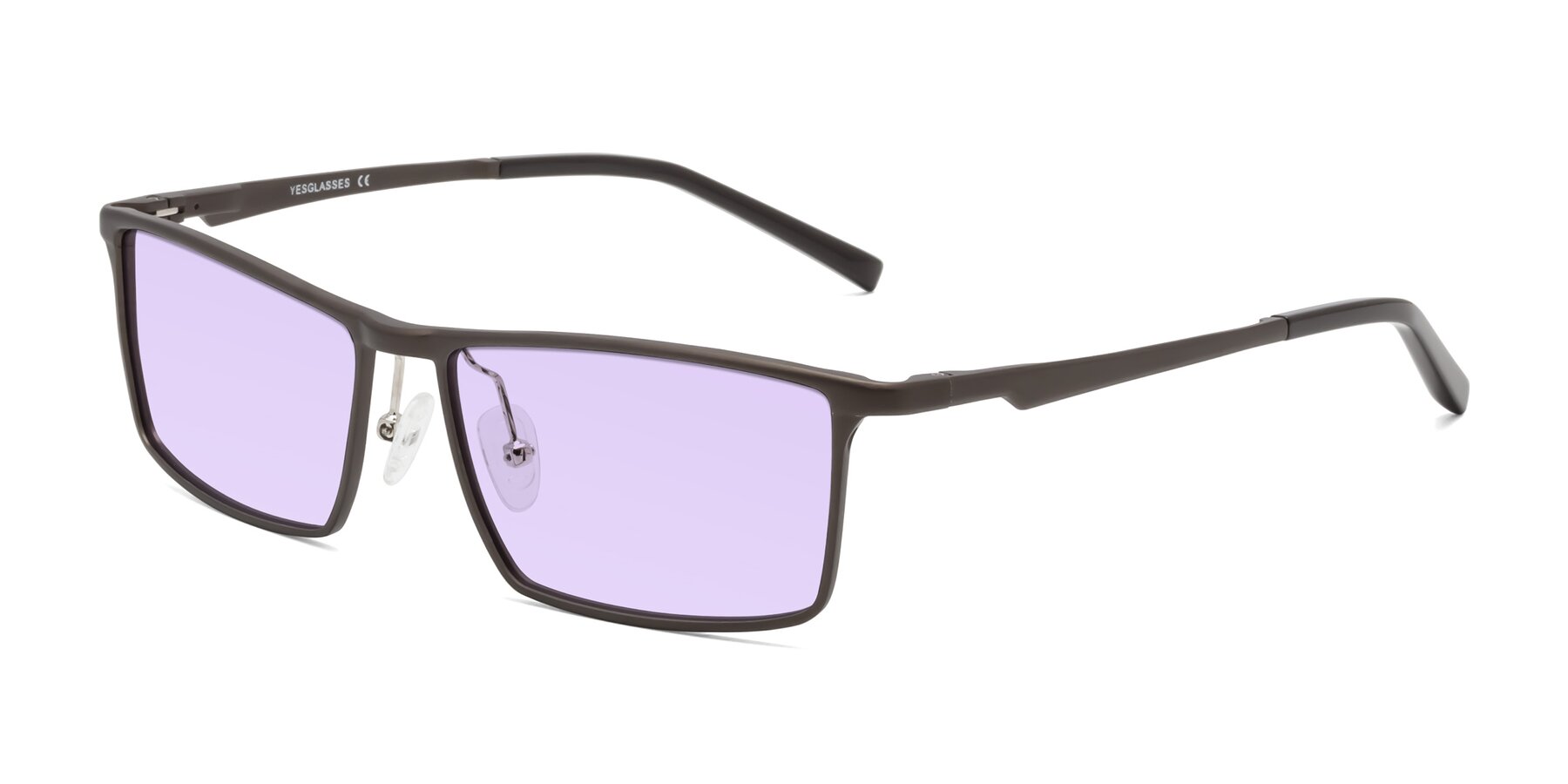 Angle of CX6330 in Coffee with Light Purple Tinted Lenses