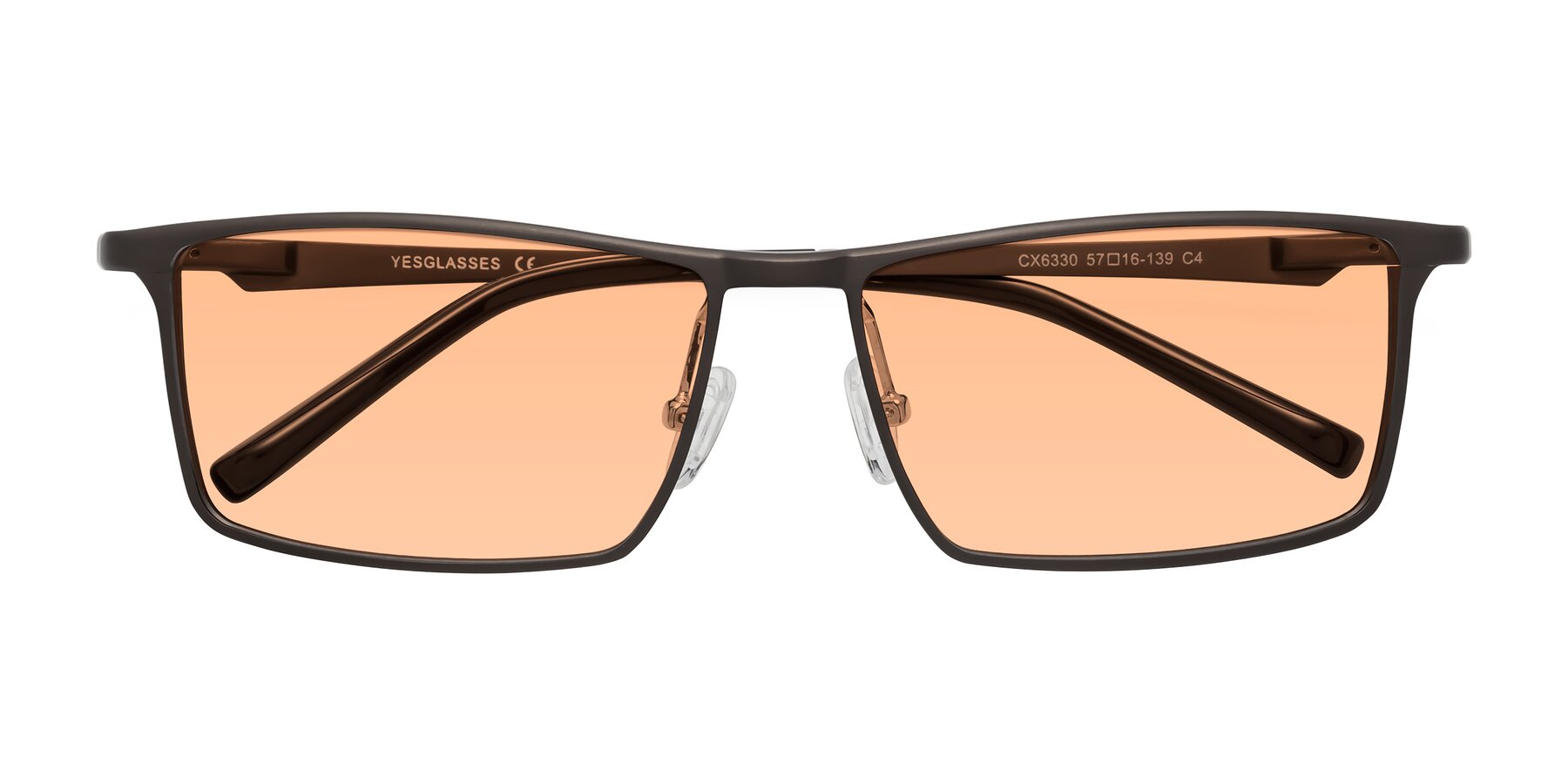 Folded Front of CX6330 in Coffee with Light Orange Tinted Lenses