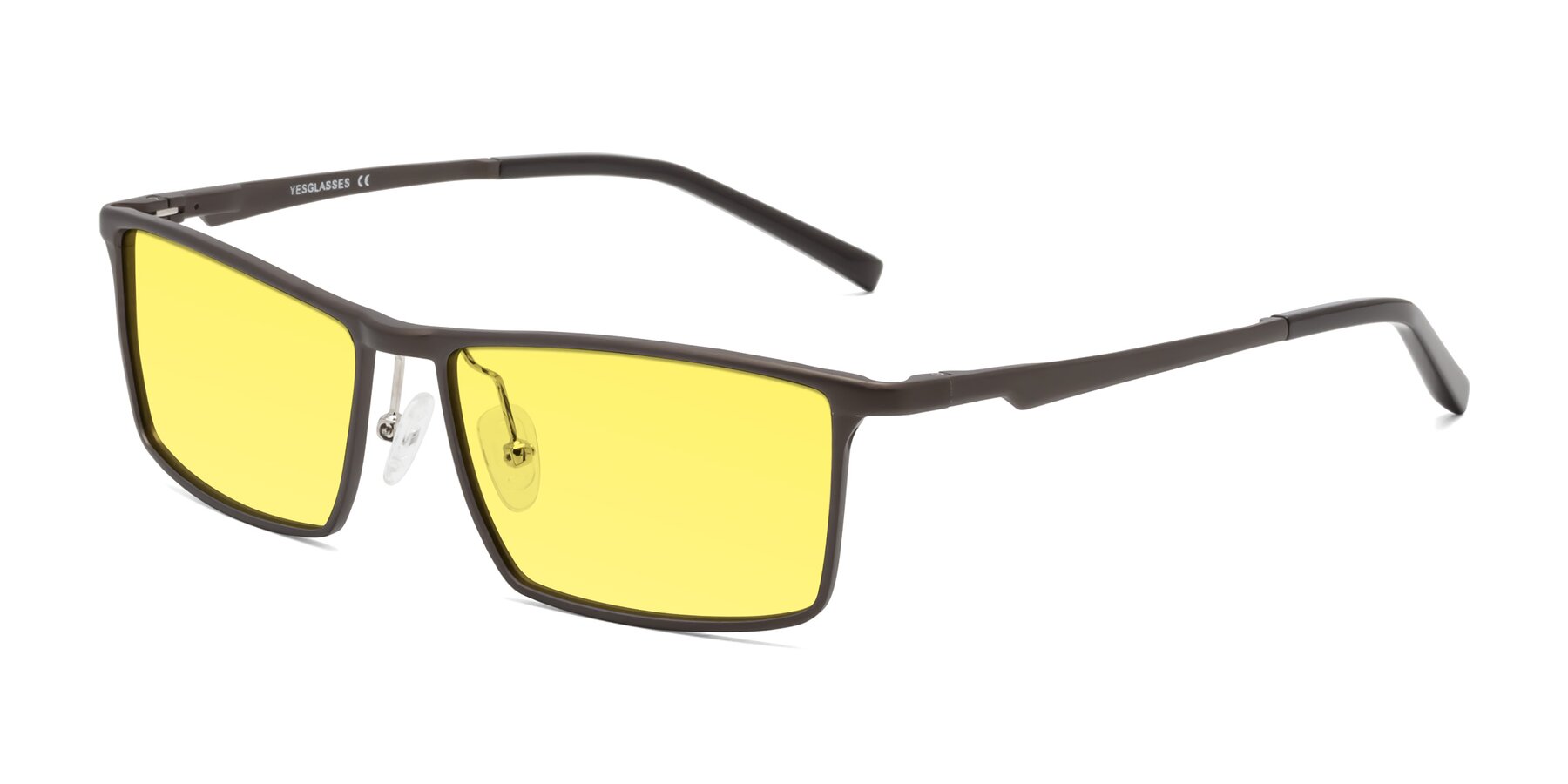 Angle of CX6330 in Coffee with Medium Yellow Tinted Lenses