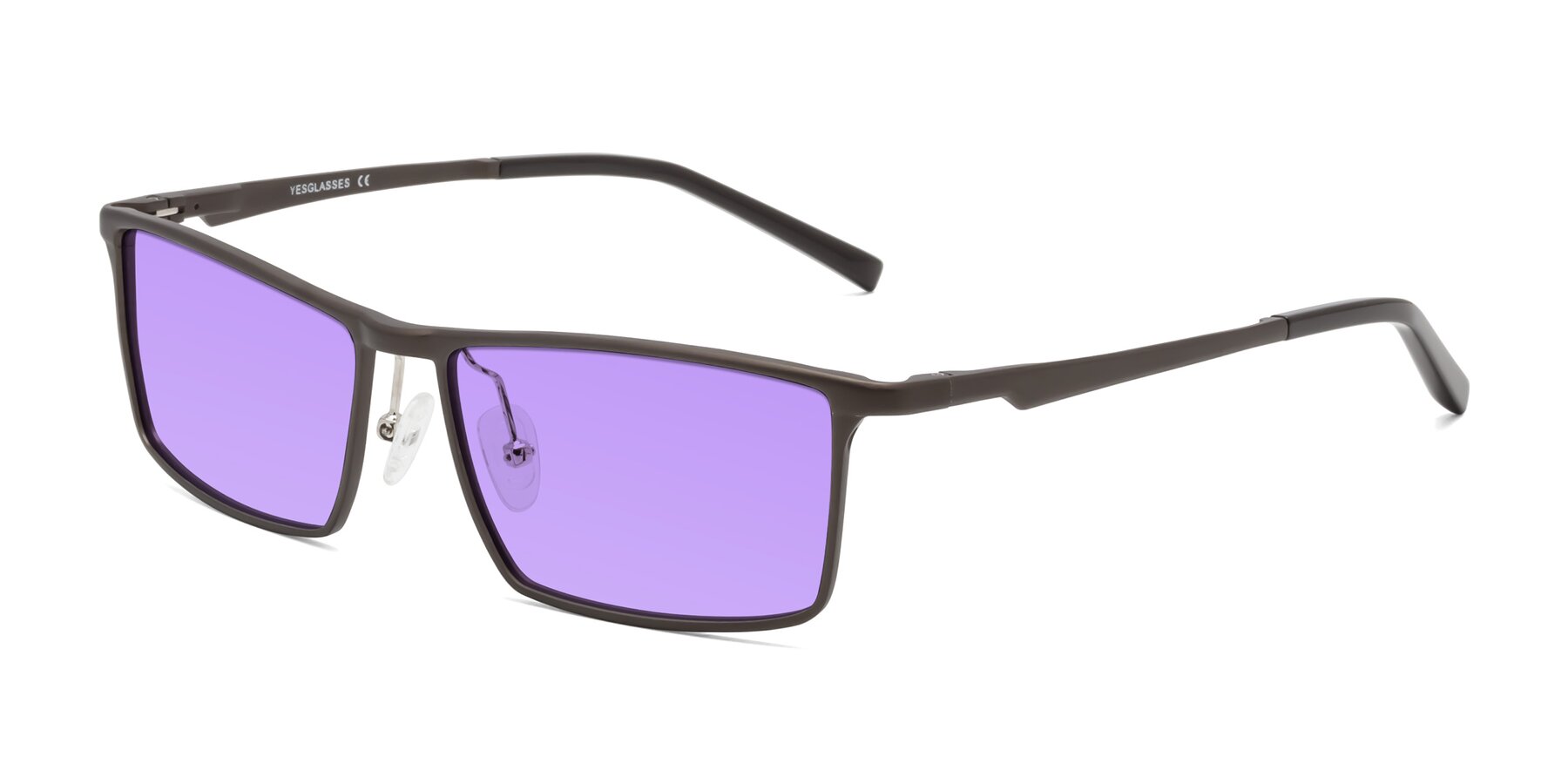 Angle of CX6330 in Coffee with Medium Purple Tinted Lenses