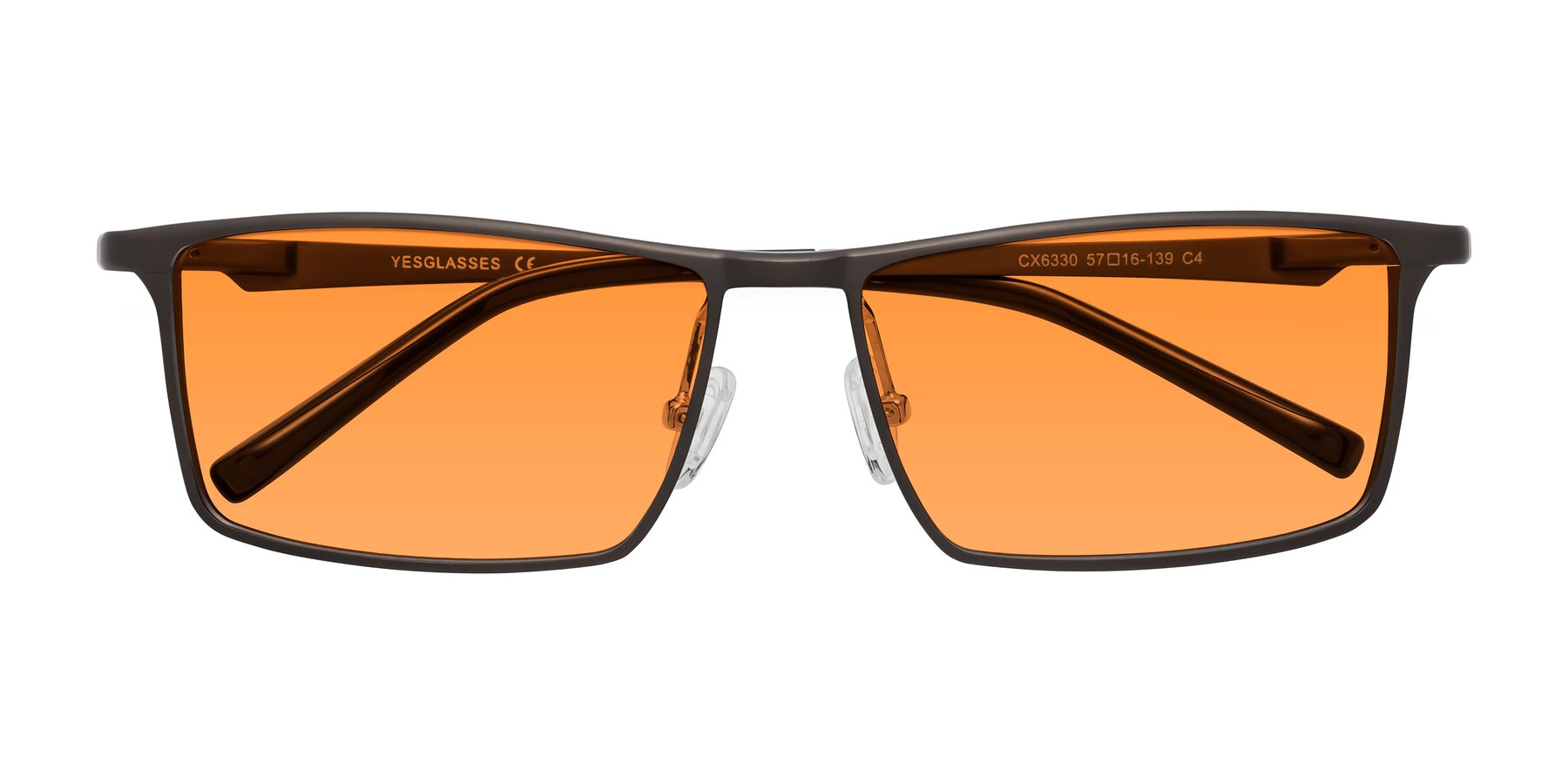 Folded Front of CX6330 in Coffee with Orange Tinted Lenses