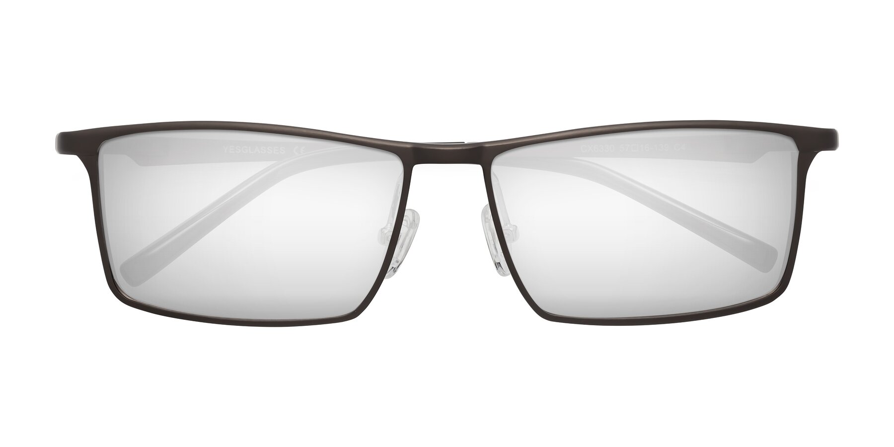 Folded Front of CX6330 in Coffee with Silver Mirrored Lenses