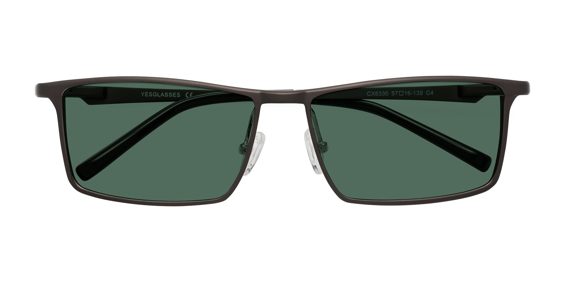 Folded Front of CX6330 in Coffee with Green Polarized Lenses