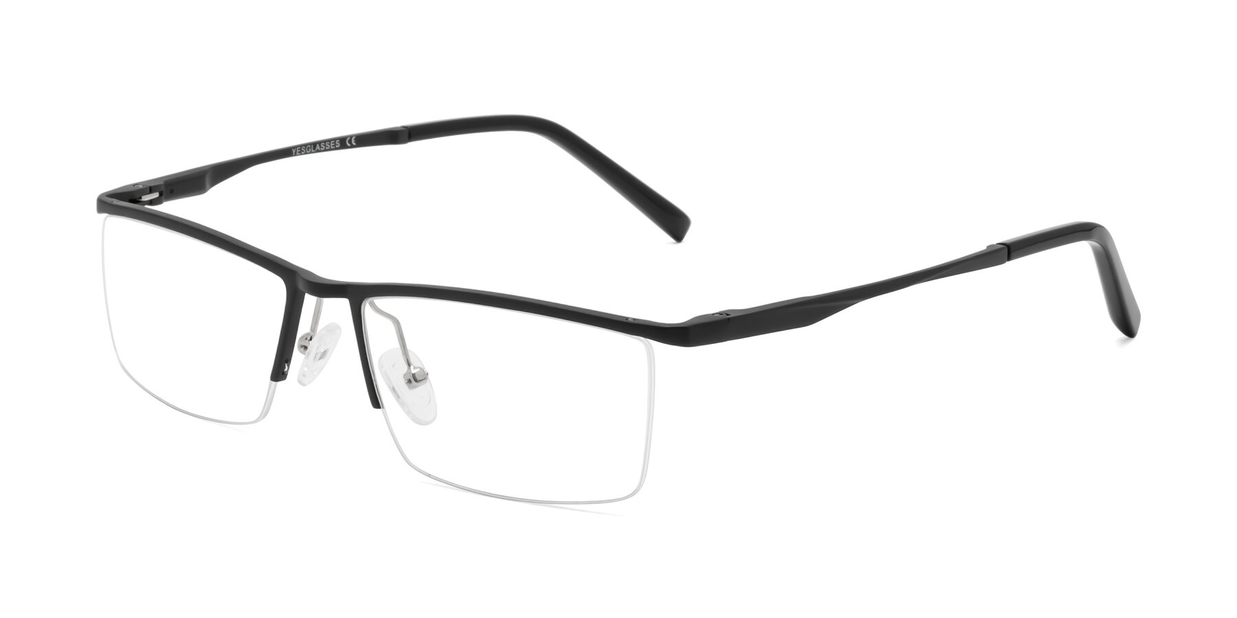 Angle of XL9005 in Black with Clear Reading Eyeglass Lenses