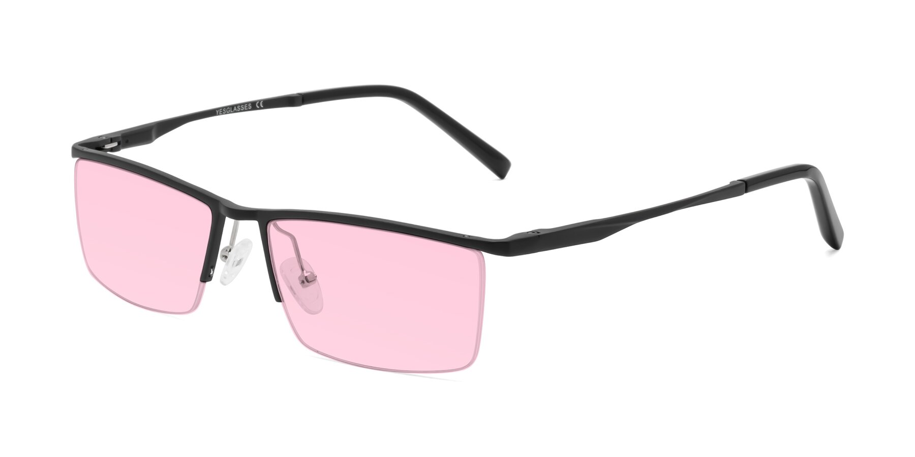 Angle of XL9005 in Black with Light Pink Tinted Lenses