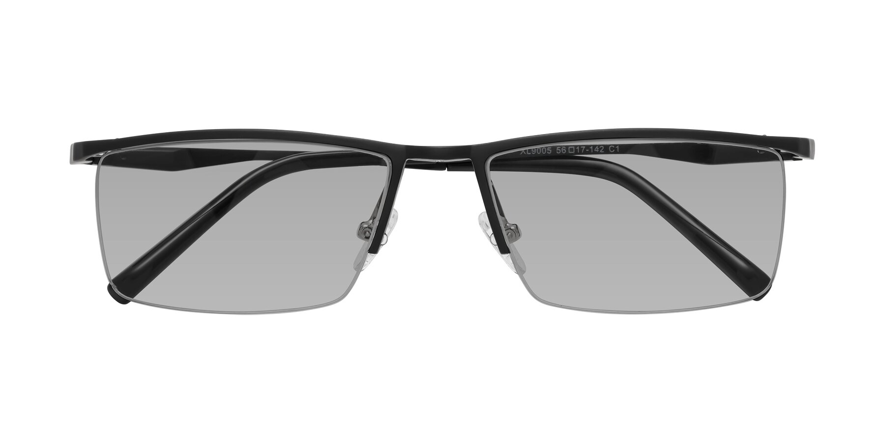 Folded Front of XL9005 in Black with Light Gray Tinted Lenses