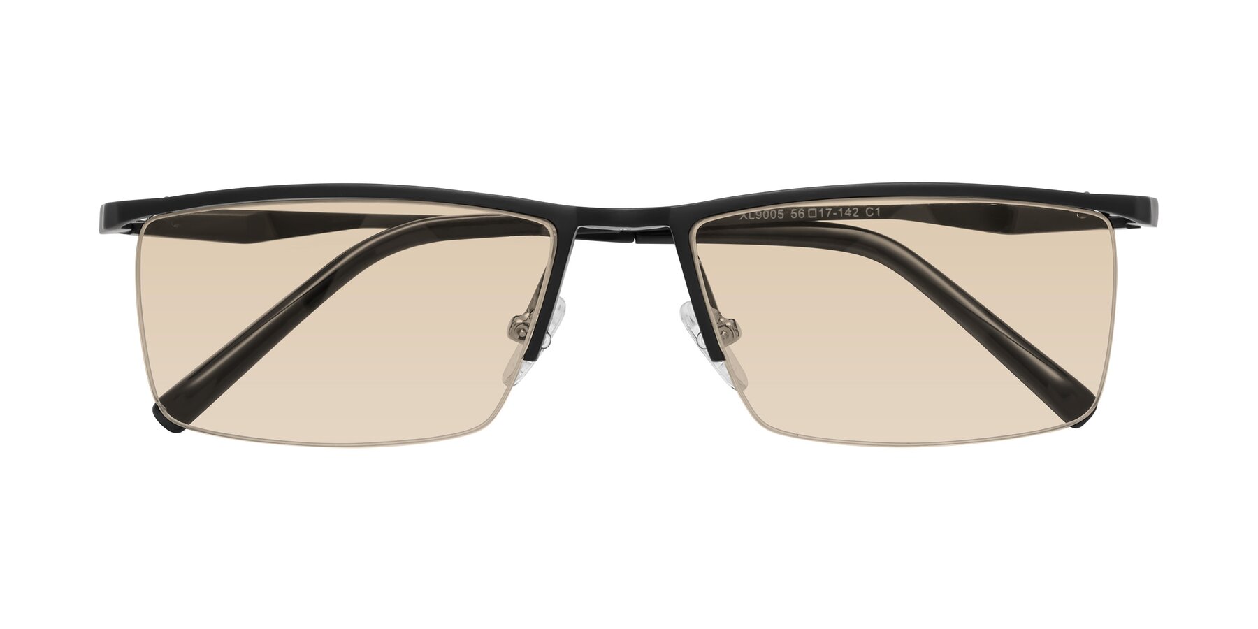 Folded Front of XL9005 in Black with Light Brown Tinted Lenses