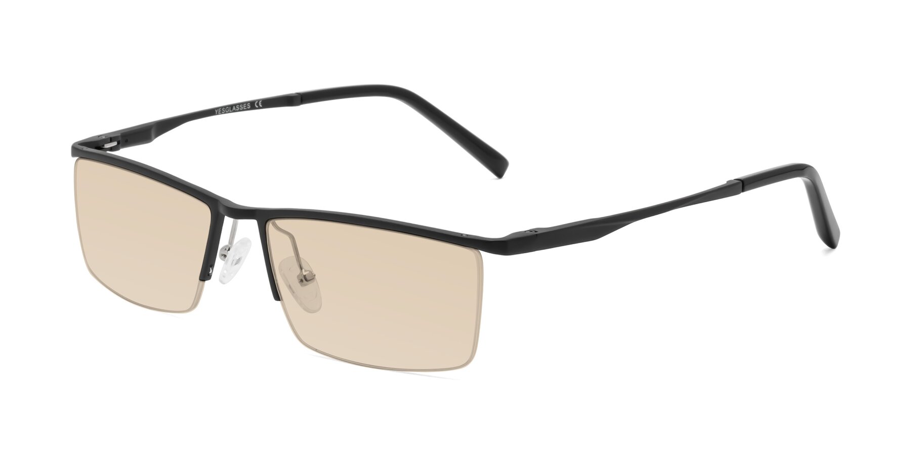 Angle of XL9005 in Black with Light Brown Tinted Lenses