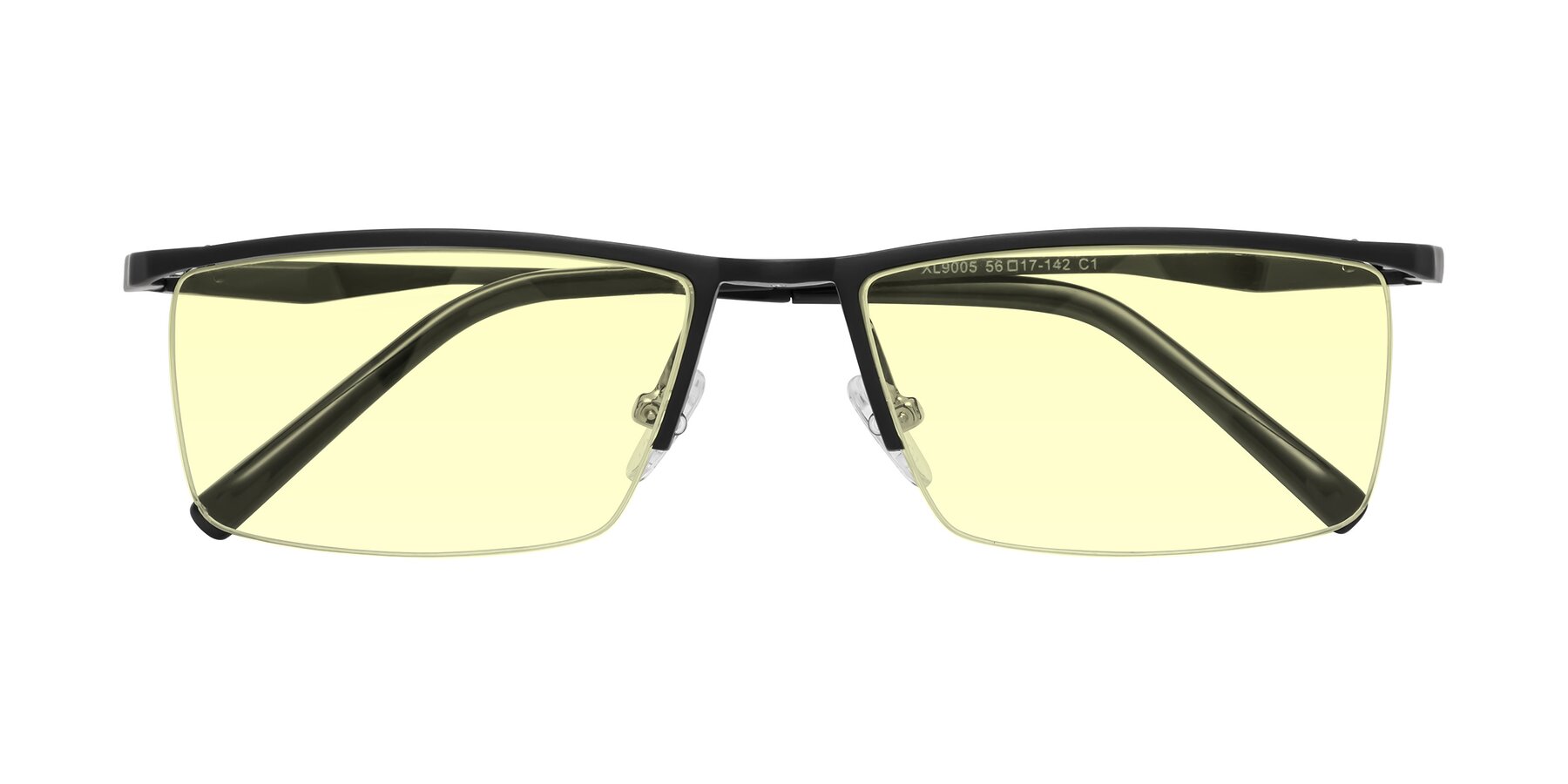 Folded Front of XL9005 in Black with Light Yellow Tinted Lenses