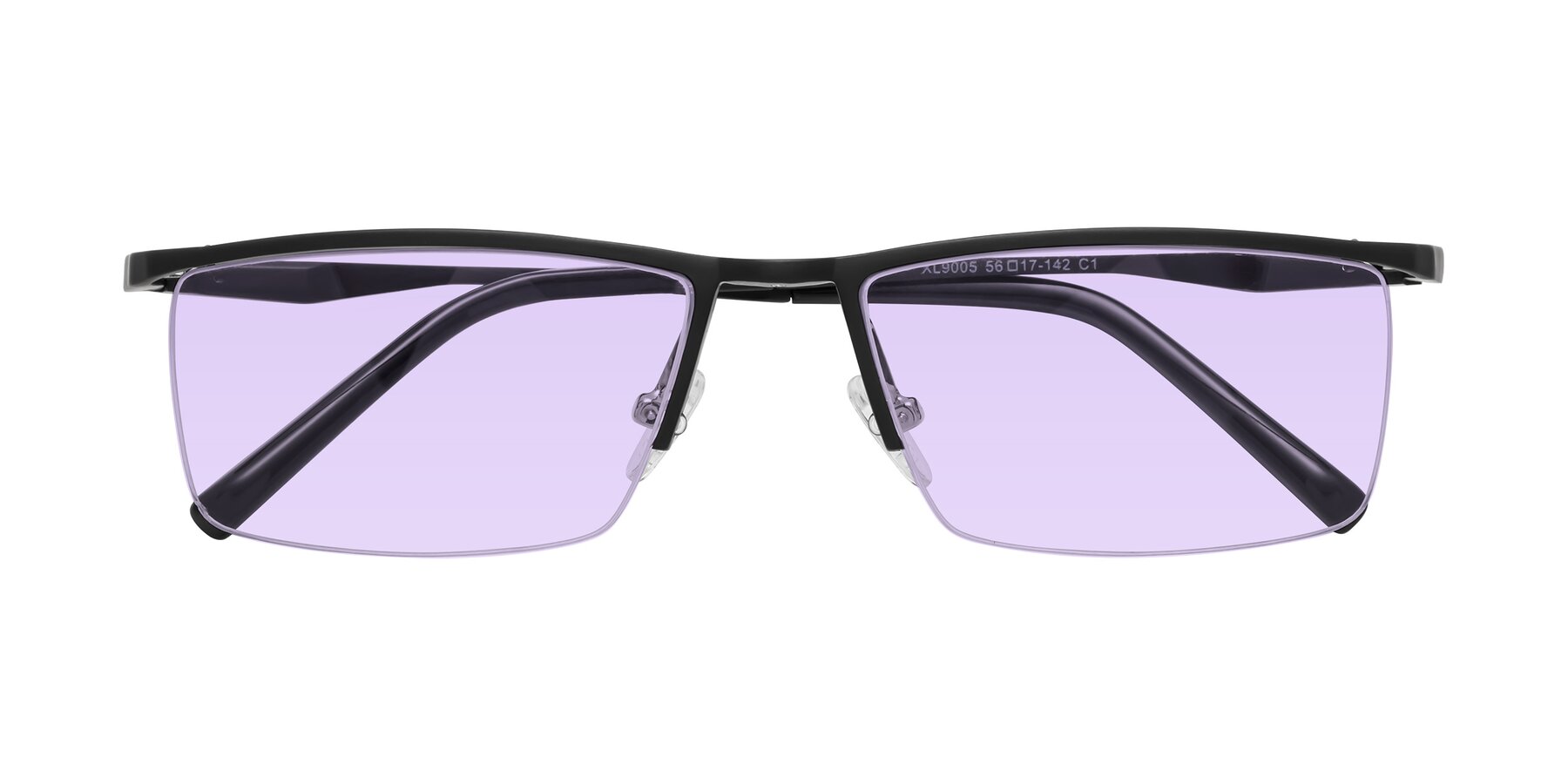 Folded Front of XL9005 in Black with Light Purple Tinted Lenses