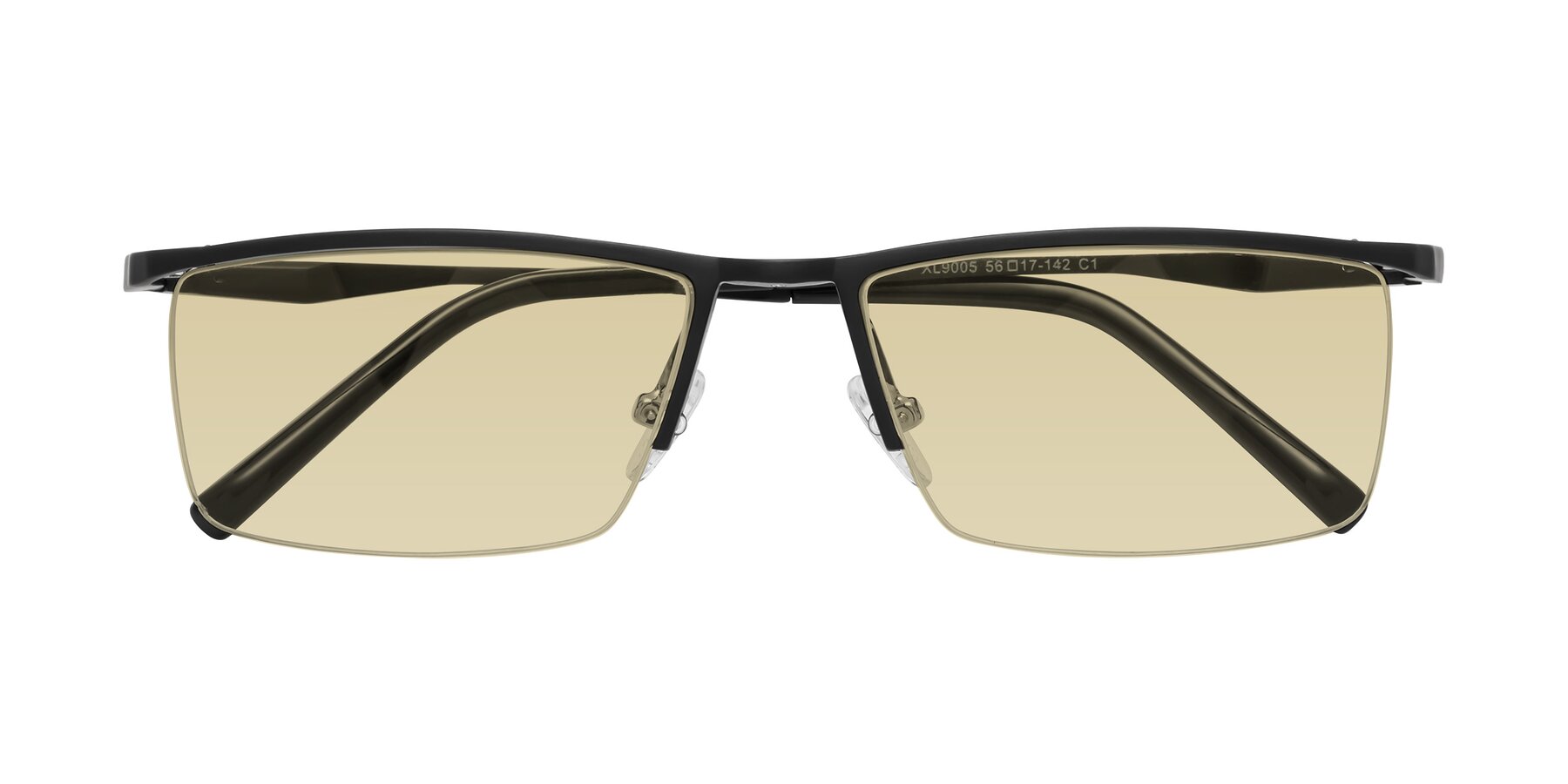 Folded Front of XL9005 in Black with Light Champagne Tinted Lenses