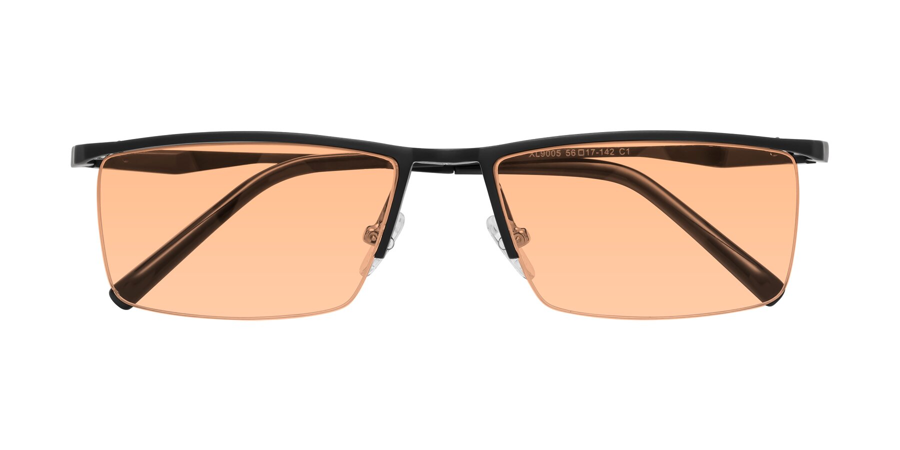 Folded Front of XL9005 in Black with Light Orange Tinted Lenses