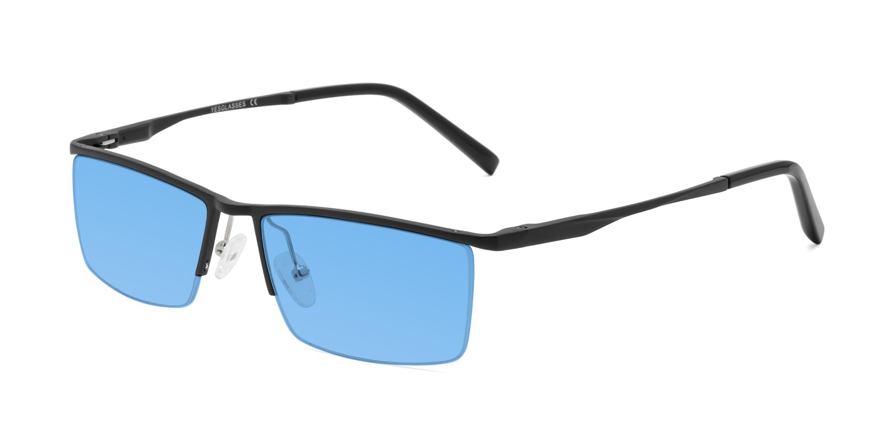 Angle of XL9005 in Black with Medium Blue Tinted Lenses