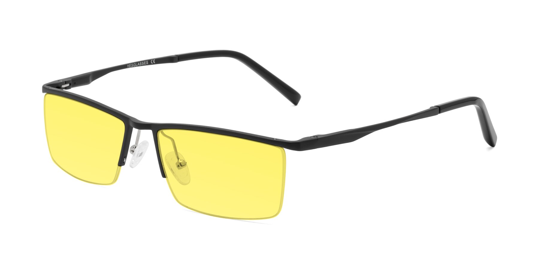 Angle of XL9005 in Black with Medium Yellow Tinted Lenses