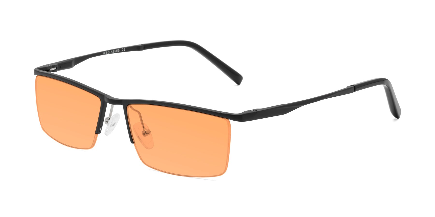 Angle of XL9005 in Black with Medium Orange Tinted Lenses