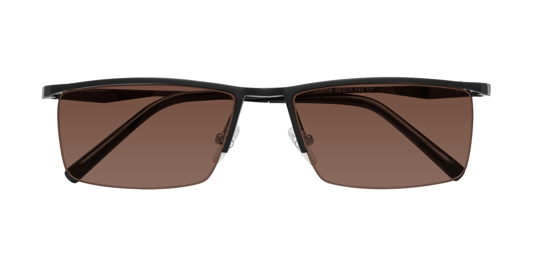 Folded Front of XL9005 in Black with Brown Tinted Lenses