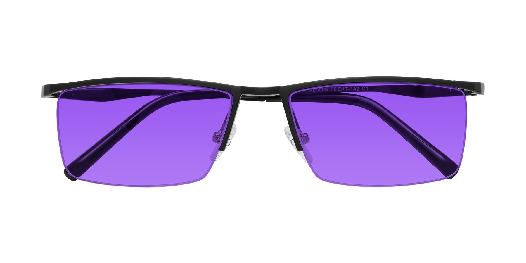 Folded Front of XL9005 in Black with Purple Tinted Lenses